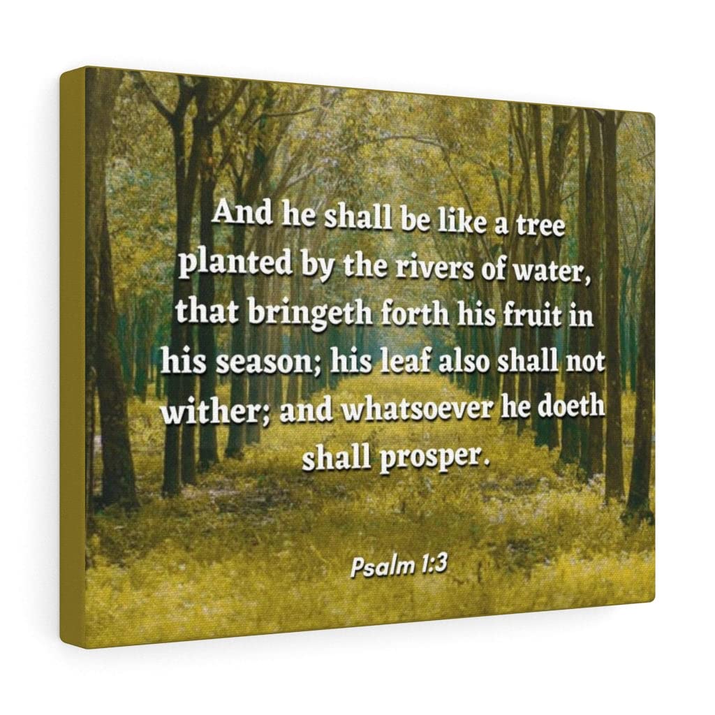 Christian Wall Art with Bible Verse - Psalms 1:3 Scripture Print - Ready to Hang Home Decor for Living Room, Bedroom & Office - Express Your Love with Inspirational Gifts
