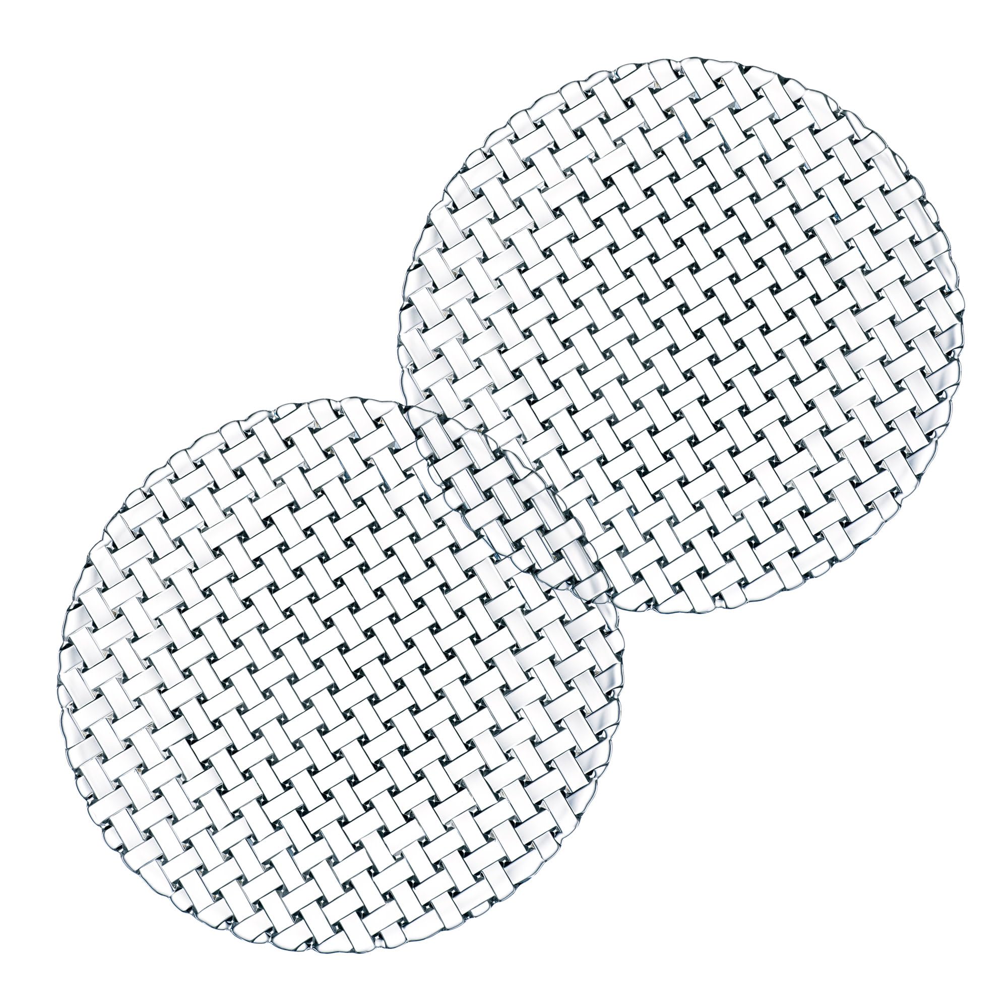 Nachtmann Bossa Nova Crystal Charger Plates - Set of 2, 12 Inch Clear Glass Dinner Plates for Formal Dining & Wedding Decor