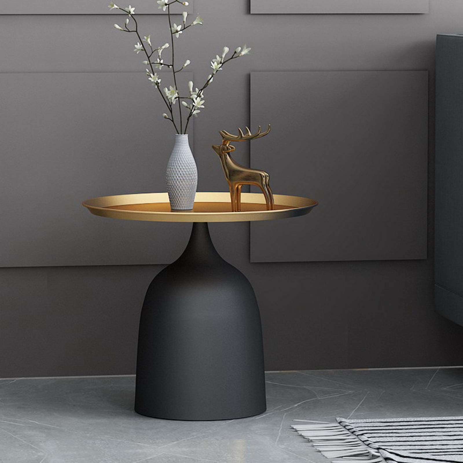 Wrought Iron Small Round Table - Modern Bedside Table & Coffee Table for Living Room, Bedroom - Stylish & Creative Home Decor for Small Spaces