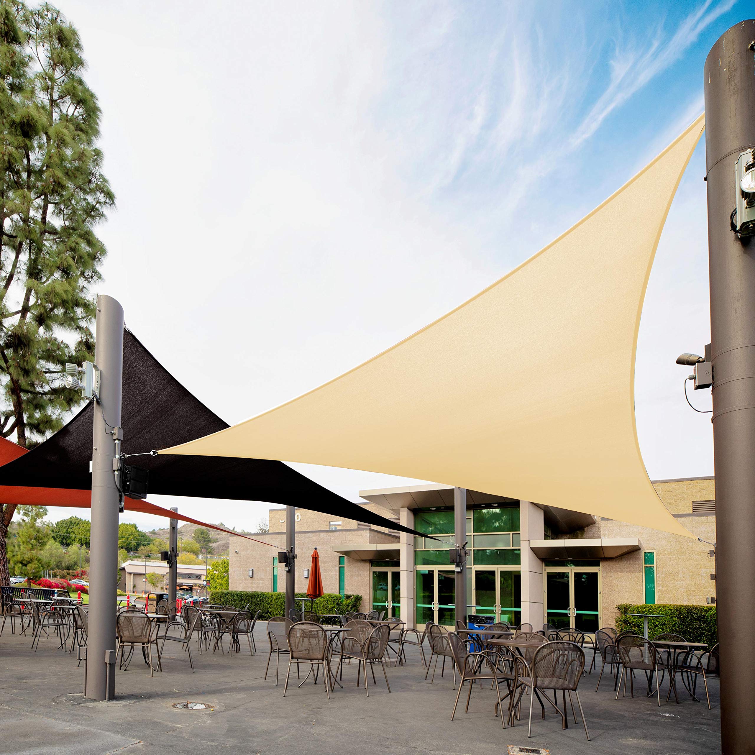 Royal Shade Heavy Duty 13' x 22' x 25.6' Right Triangle Sun Shade Sail - 200GSM UV Block Canopy Mesh in Beige | Custom Size Available | Commercial Grade Outdoor Shade Solution for Patio, Pool & Garden