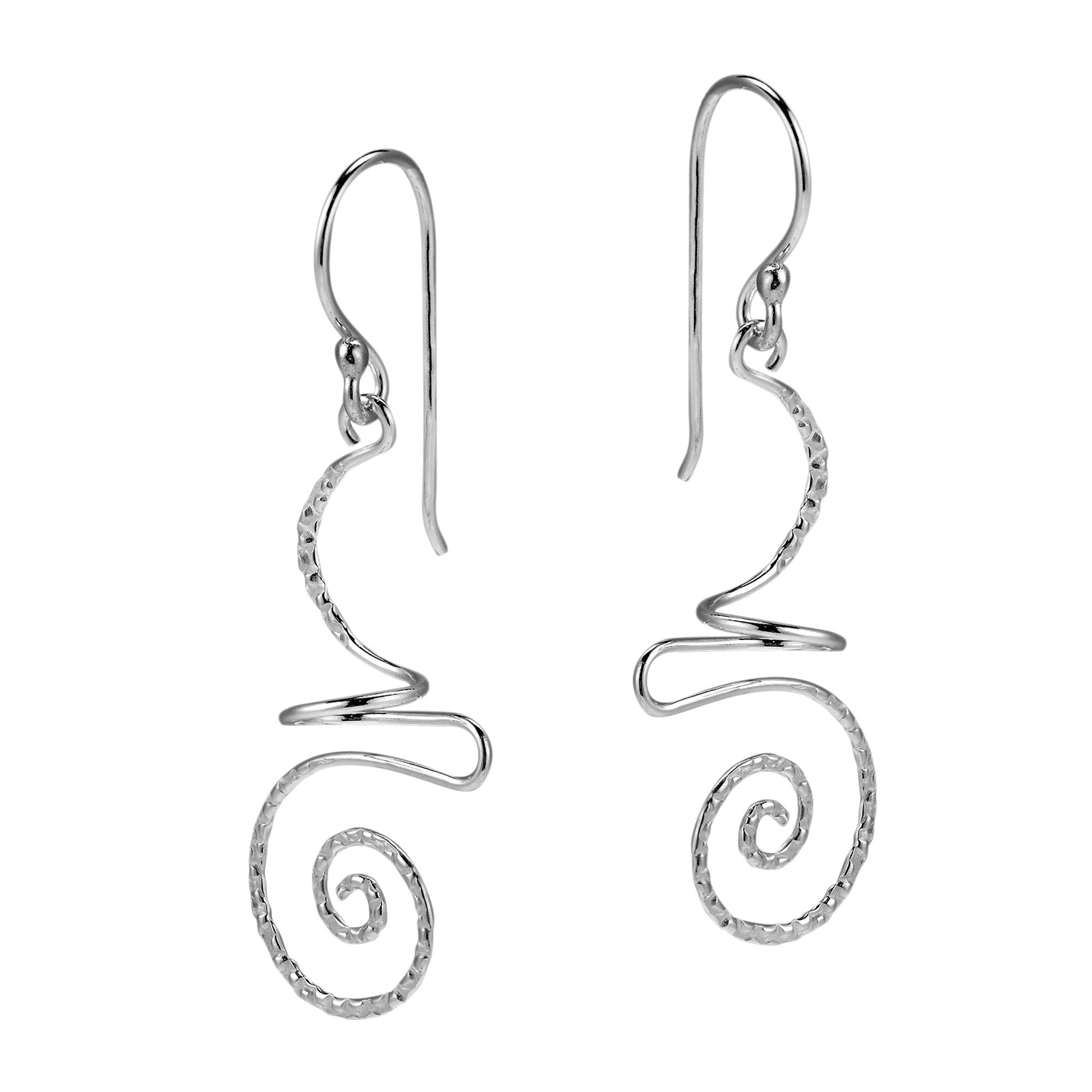 AeraVida .925 Sterling Silver Dangle Earrings for Women - Intricate Abstract Swirl Design, Lightweight Boho Chic Drop Earrings | Perfect for Parties, Weddings & Everyday Wear