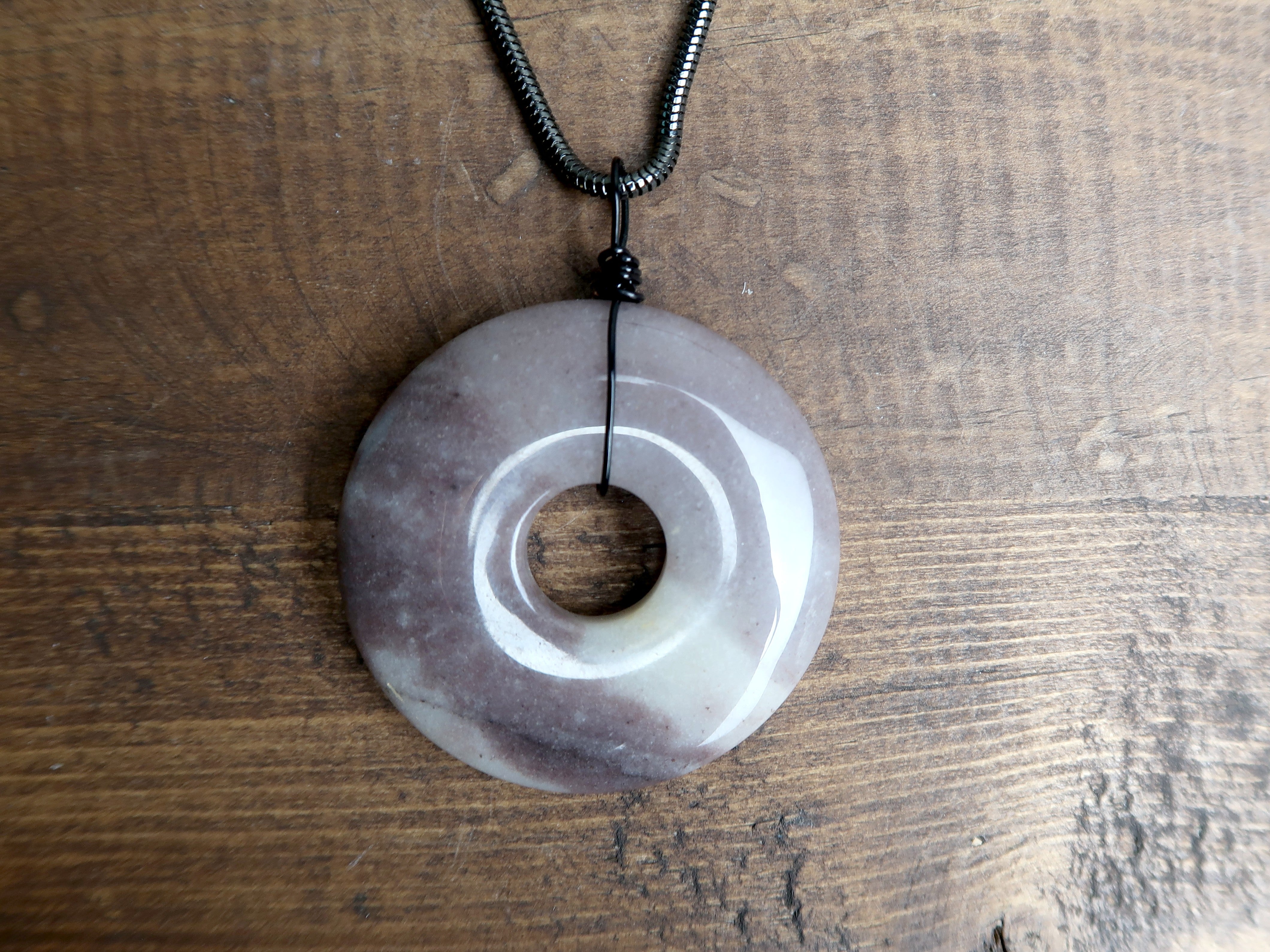 Purple Aventurine Donut Pendant Necklace for Wealth & Abundance | Healing Crystal Jewelry for Meditation, Energy Work & Spiritual Protection