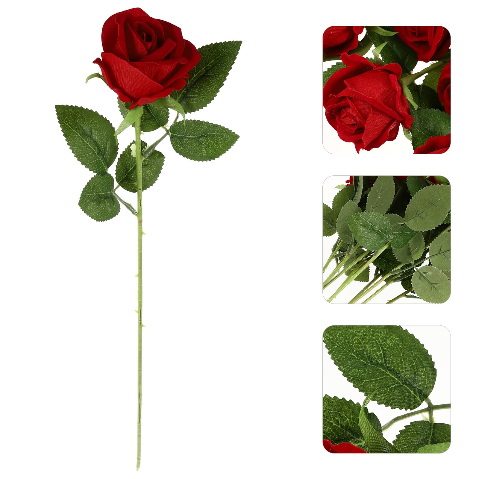 LUOZZY 11Pcs Artificial Red Rose Flowers with Stems - Fake Silk Rose Bouquet for Wedding Centerpieces, Bridal Shower, Home & Office Decor - Perfect for Table Arrangements, Party Decorations and Gift Giving