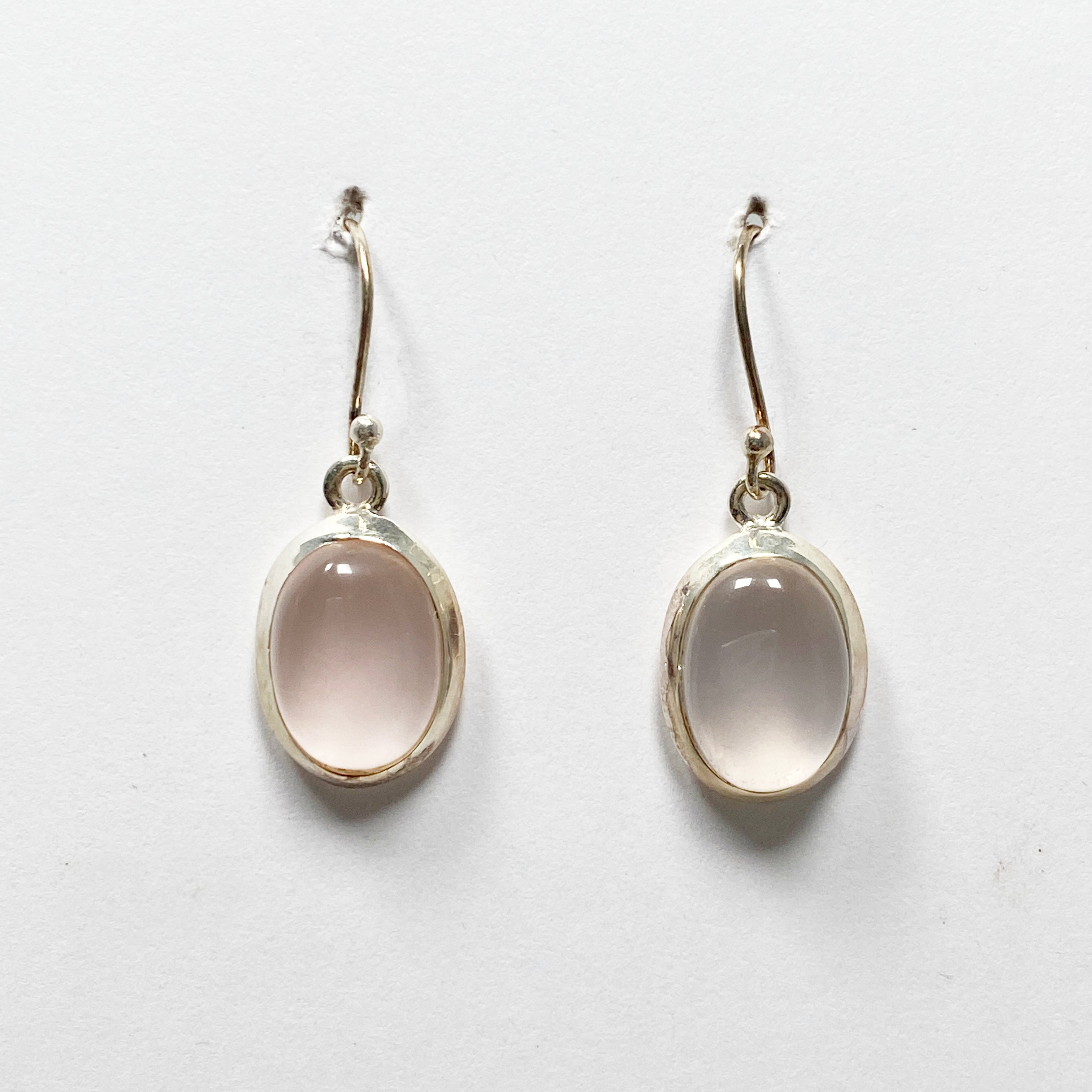 Rose Quartz Oval Earrings for Women - Natural Gemstone Dangle Earrings with Sterling Silver Hooks, Elegant Gift for Valentine's Day, Birthday & Anniversary - Perfect for Parties, Weddings & Everyday Wear (KEGJ1382)