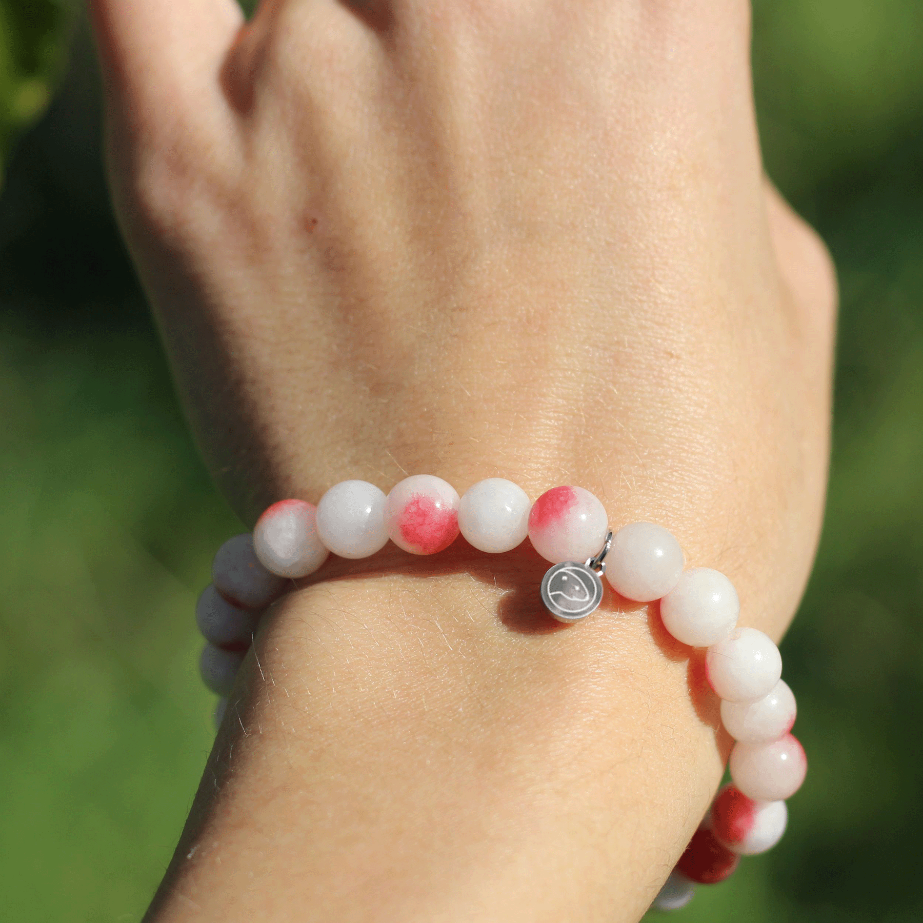 Natural Peach Jade Stone Bracelet for Women - Healing Crystal Jewelry for Meditation, Yoga & Positive Energy