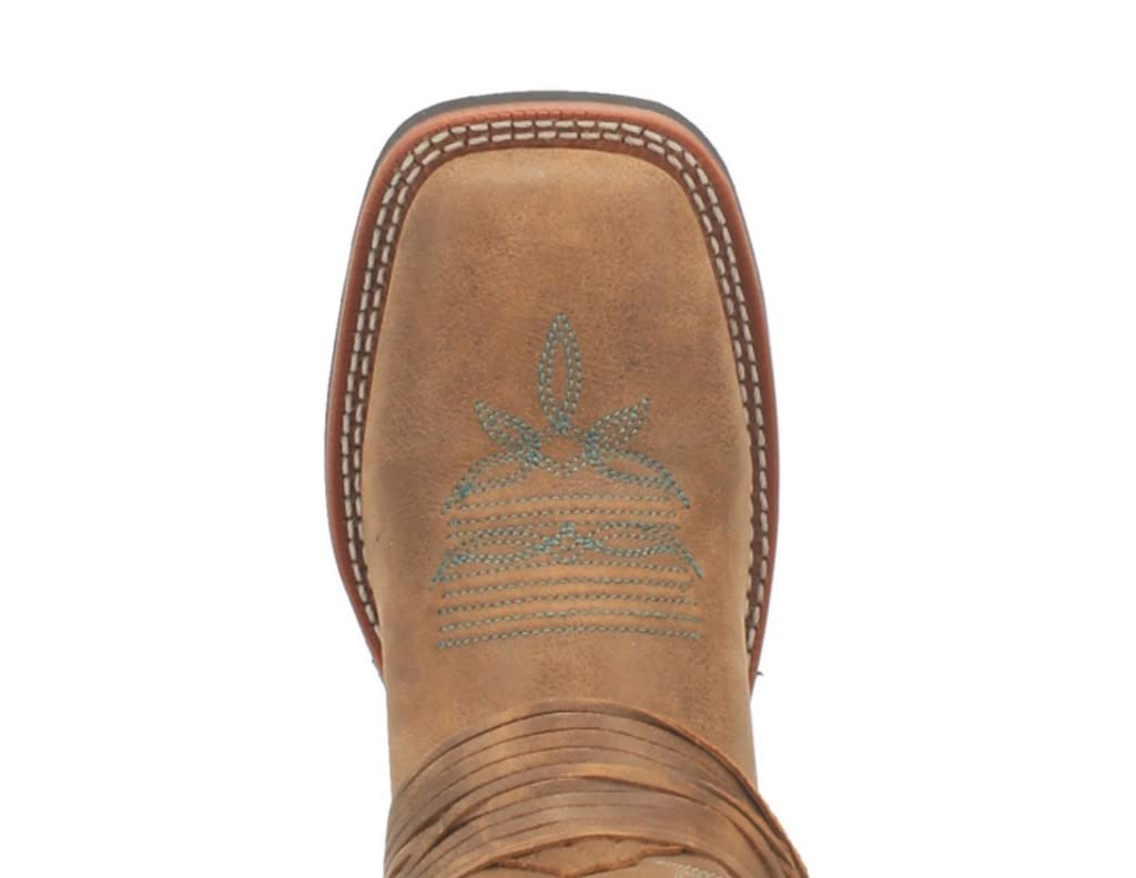 Laredo Dan Post Tan Sadie Women's Cowboy Boots - Western Square Toe Ankle Boots 5848 | Comfortable & Stylish for Country Dancing, Rodeo & Casual Wear