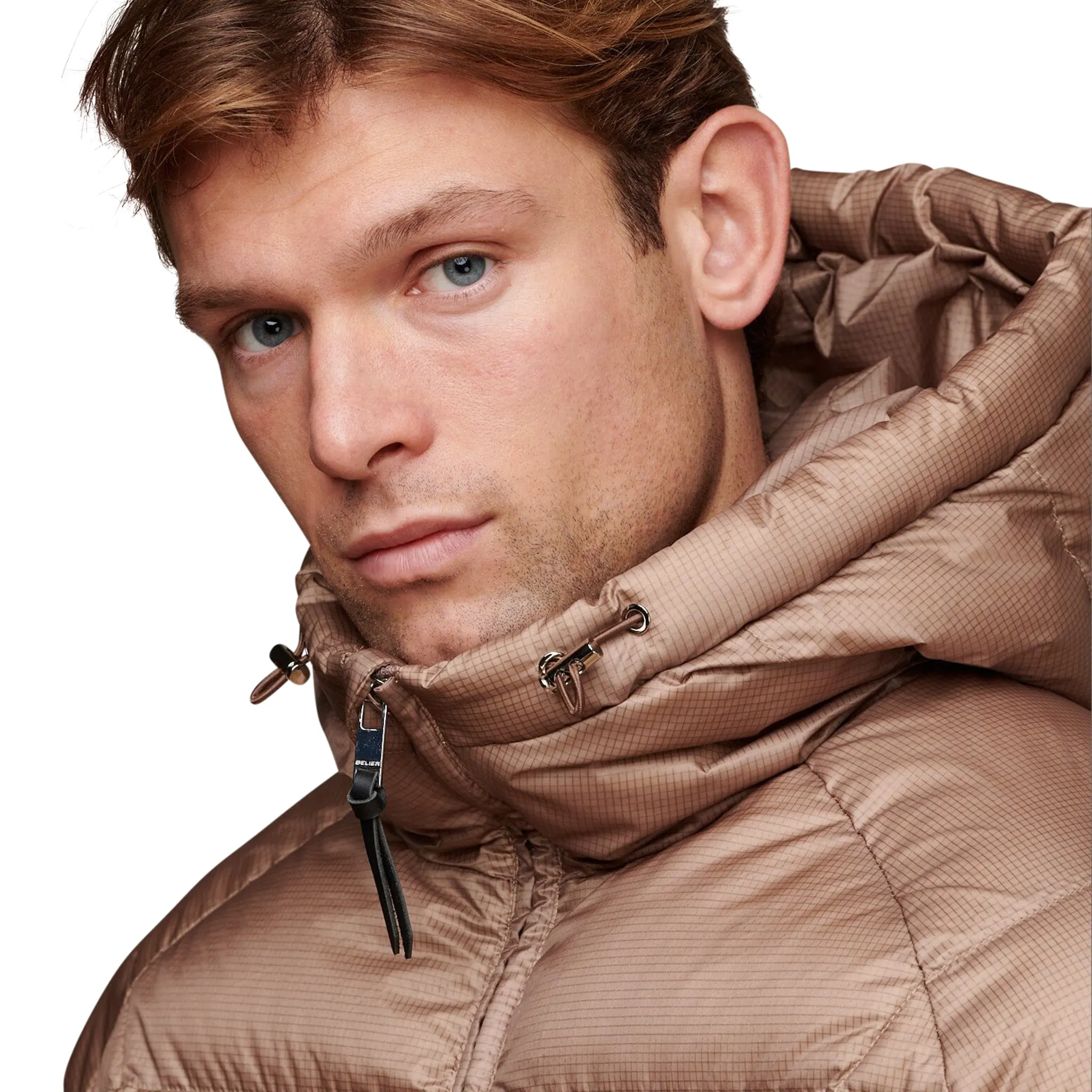 Belier Taupe Ripstop Down Filled Puffer Jacket - Lightweight Warm Winter Coat for Men & Women - Perfect for Skiing, Hiking & Outdoor Activities