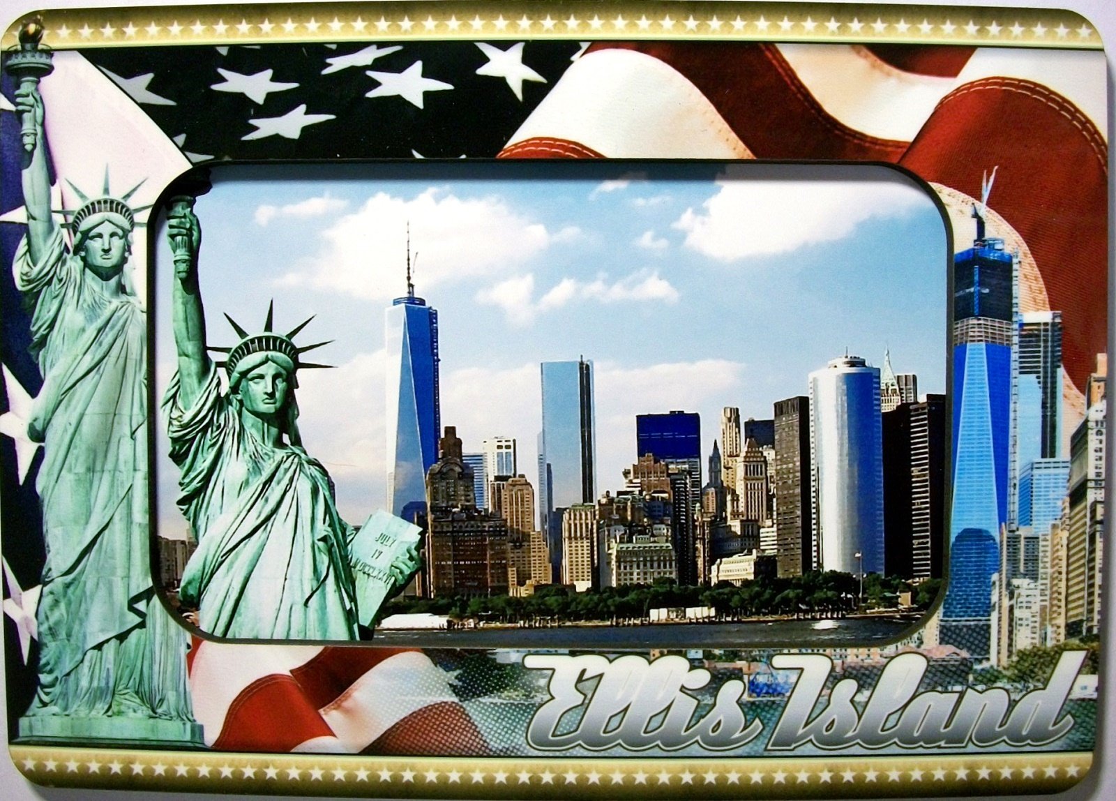 Ellis Island New York Souvenir Fridge Magnet - Vintage Photo Frame Magnet for Refrigerator, Metal Office Decor, Travel Memorabilia - Perfect for Home, Kitchen, Office & Travel Gifts
