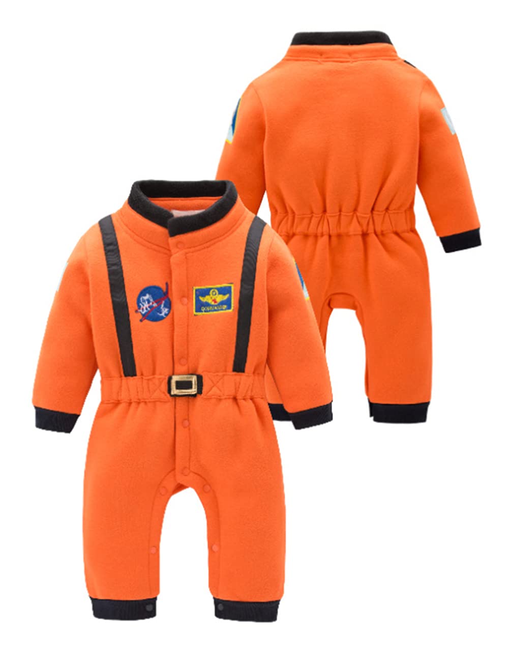 StylesILove Baby Toddler Boy Astronaut Fleece Costume Jumpsuit - Warm Winter Cosplay Outfit for Halloween, Birthday Party & Space Theme Dress Up