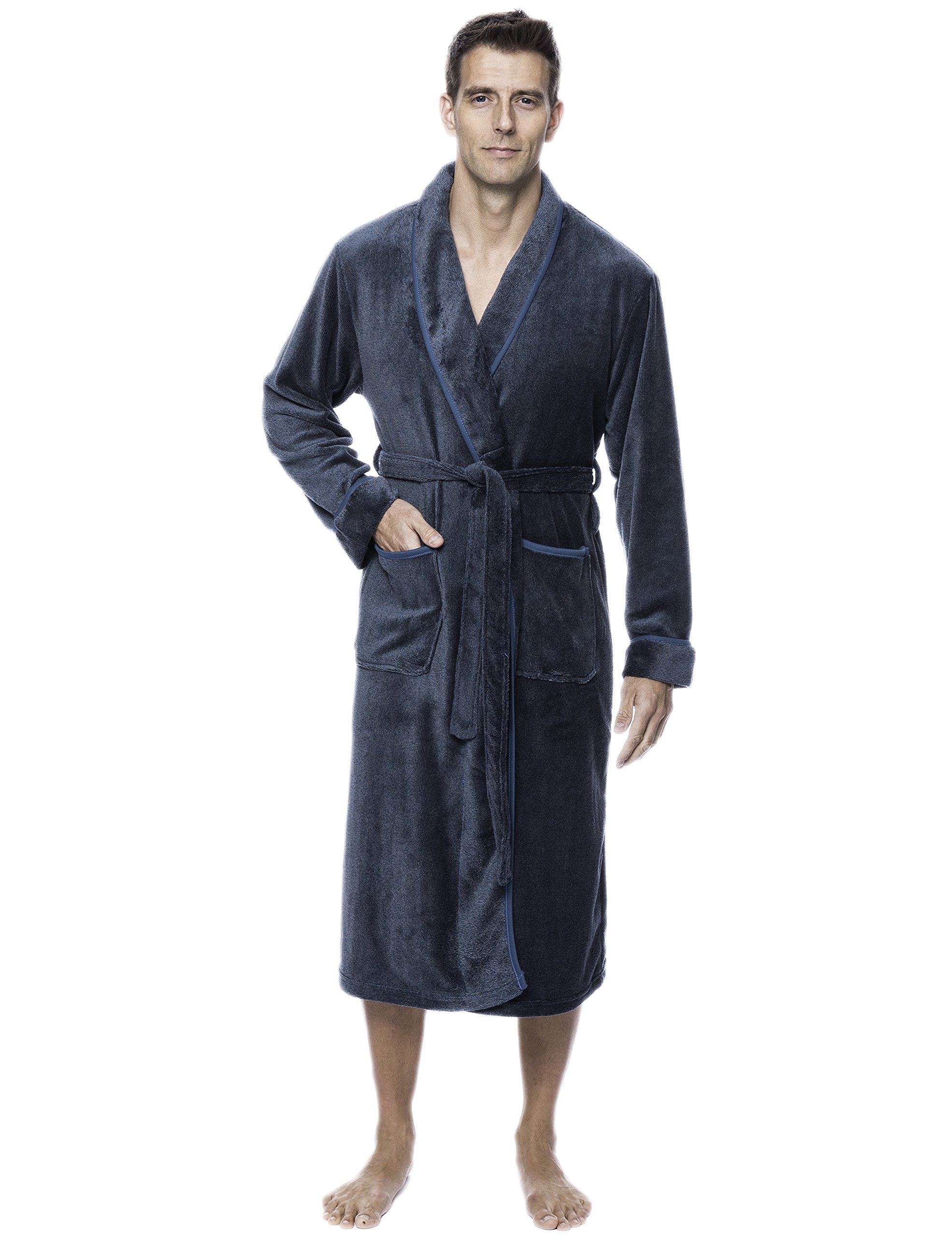 Premium Men's Fleece Bathrobe - Soft Plush Robe for Men, Cozy Loungewear for Home Relaxation & Spa Days