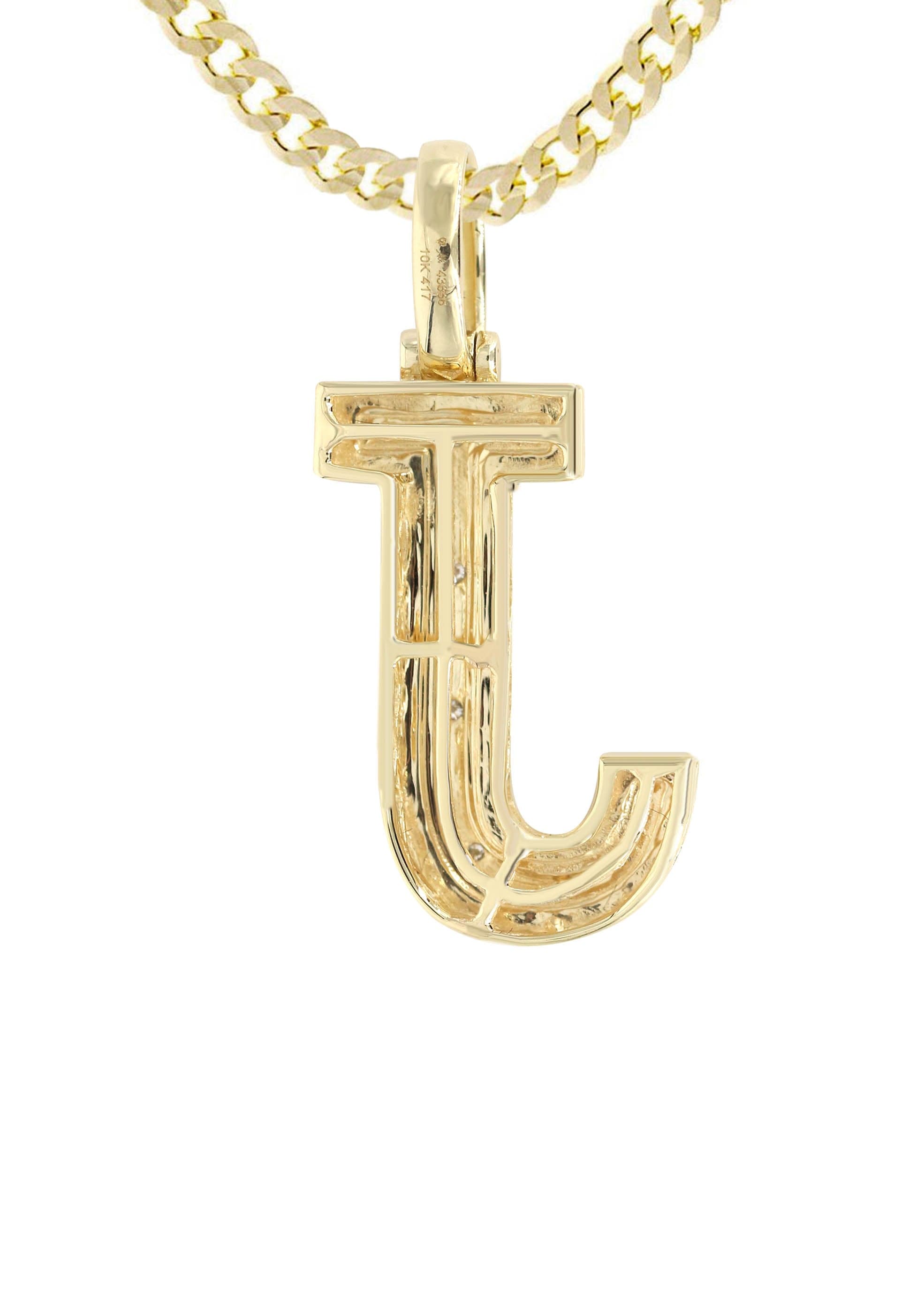 10K Yellow Gold Diamond Letter J Necklace for Women - 12.6 Grams | Elegant Initial Jewelry Gift for Birthday, Anniversary & Valentine's Day