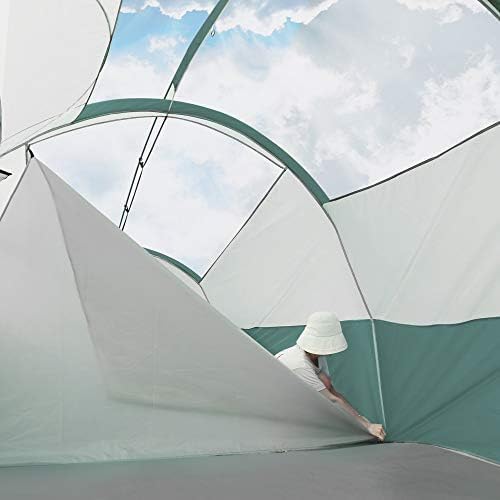 CAMPROS CP Tent 8-Person Family Camping Tent - Waterproof & Windproof Double Layer Tent with 5 Large Mesh Windows, Room Divider Curtain - Portable Outdoor Tent with Carry Bag for Camping, Hiking, Backpacking & Family Outdoor Adventures