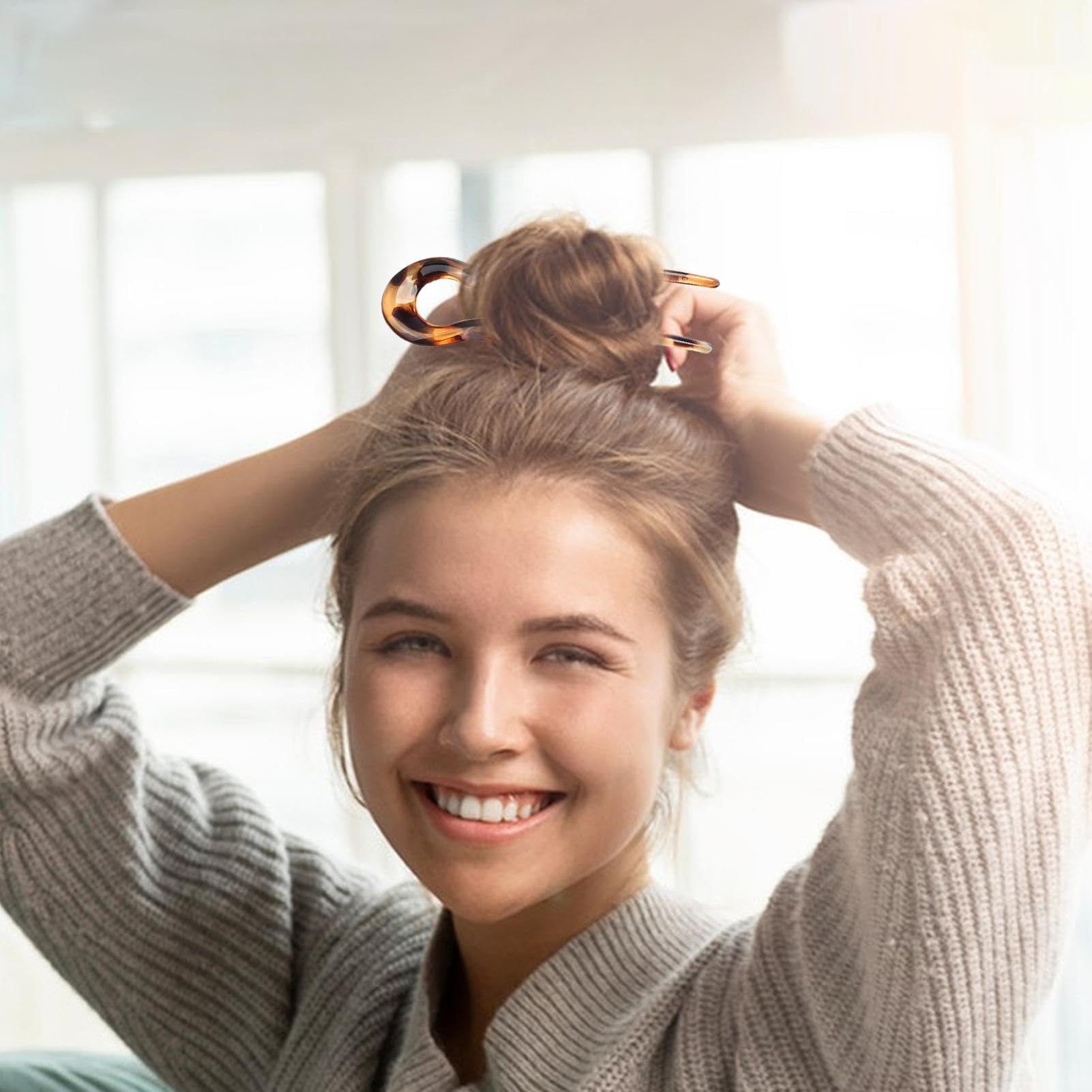 French Hair Pins - 2Pcs U-Shape Hair Clips for Women | Hair Bun & Updo Styling