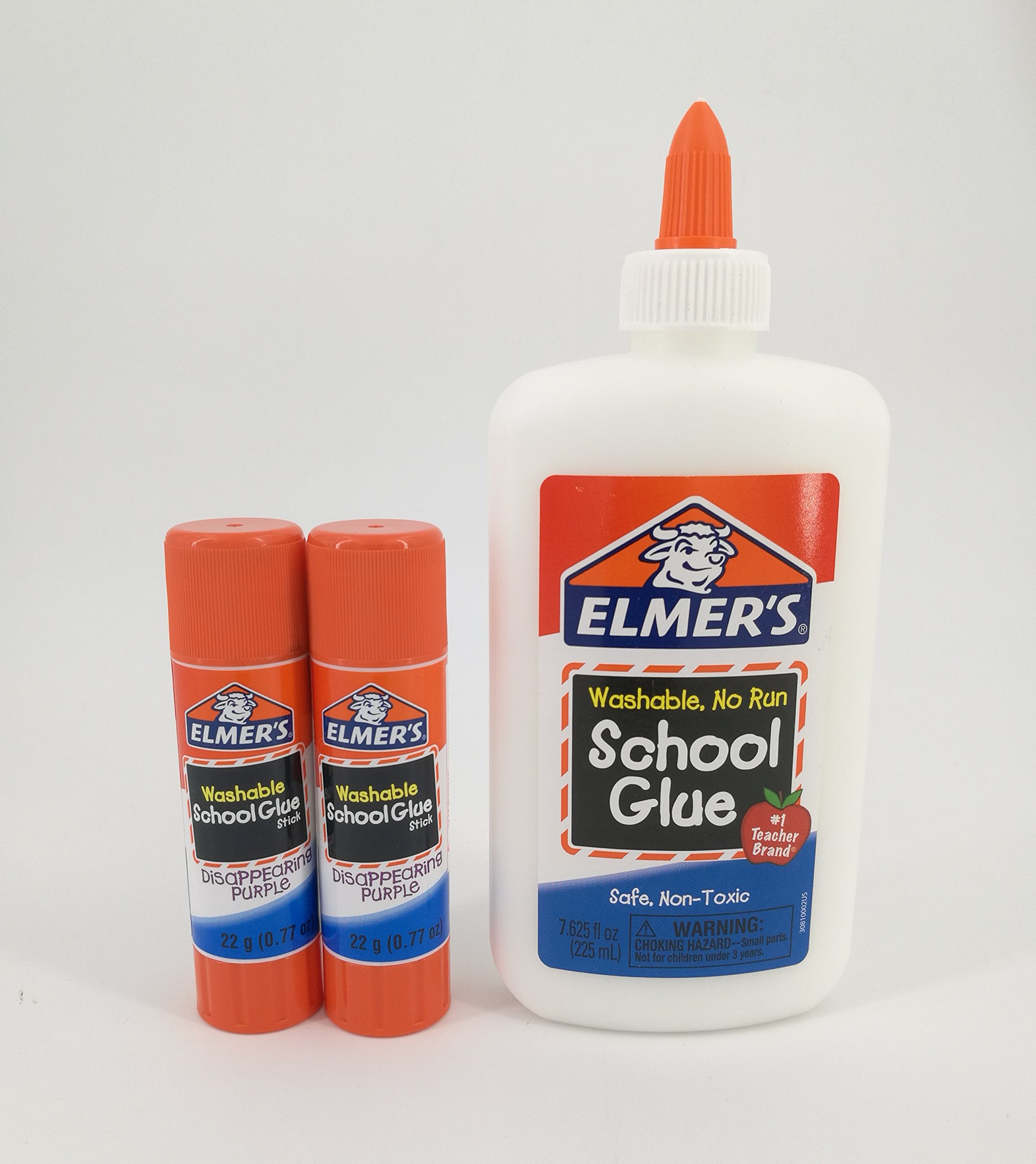 Elmer's Washable Liquid School Glue & Disappearing Purple Glue Sticks Bundle - Big Size for Arts & Crafts, Classroom Projects, DIY Scrapbooking & School Supplies