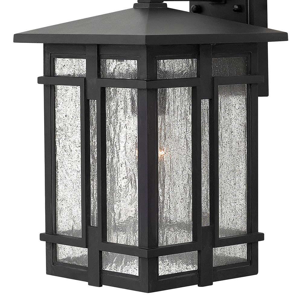 Hinkley Tucker Collection One Light Medium Outdoor Wall Mount - Museum Black Finish - Exterior Wall Sconce for Porch, Patio, and Garden Lighting