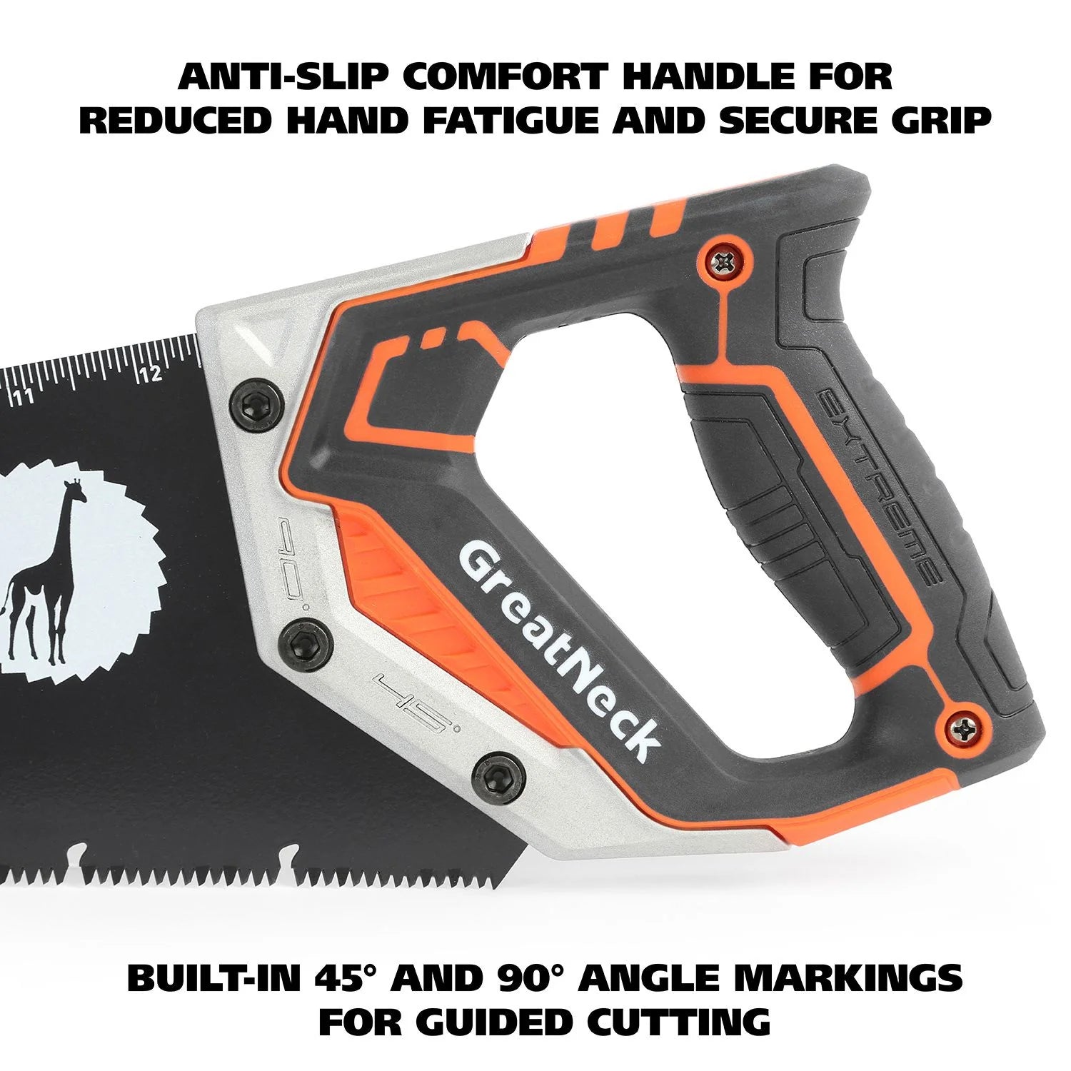 GreatNeck 74003 15-Inch Aggressive Tooth Handsaw - Heavy Duty Aluminum Frame Wood Saw for Cutting Branches, PVC, Trees | Perfect for DIY Projects, Camping, Gardening & Outdoor Use