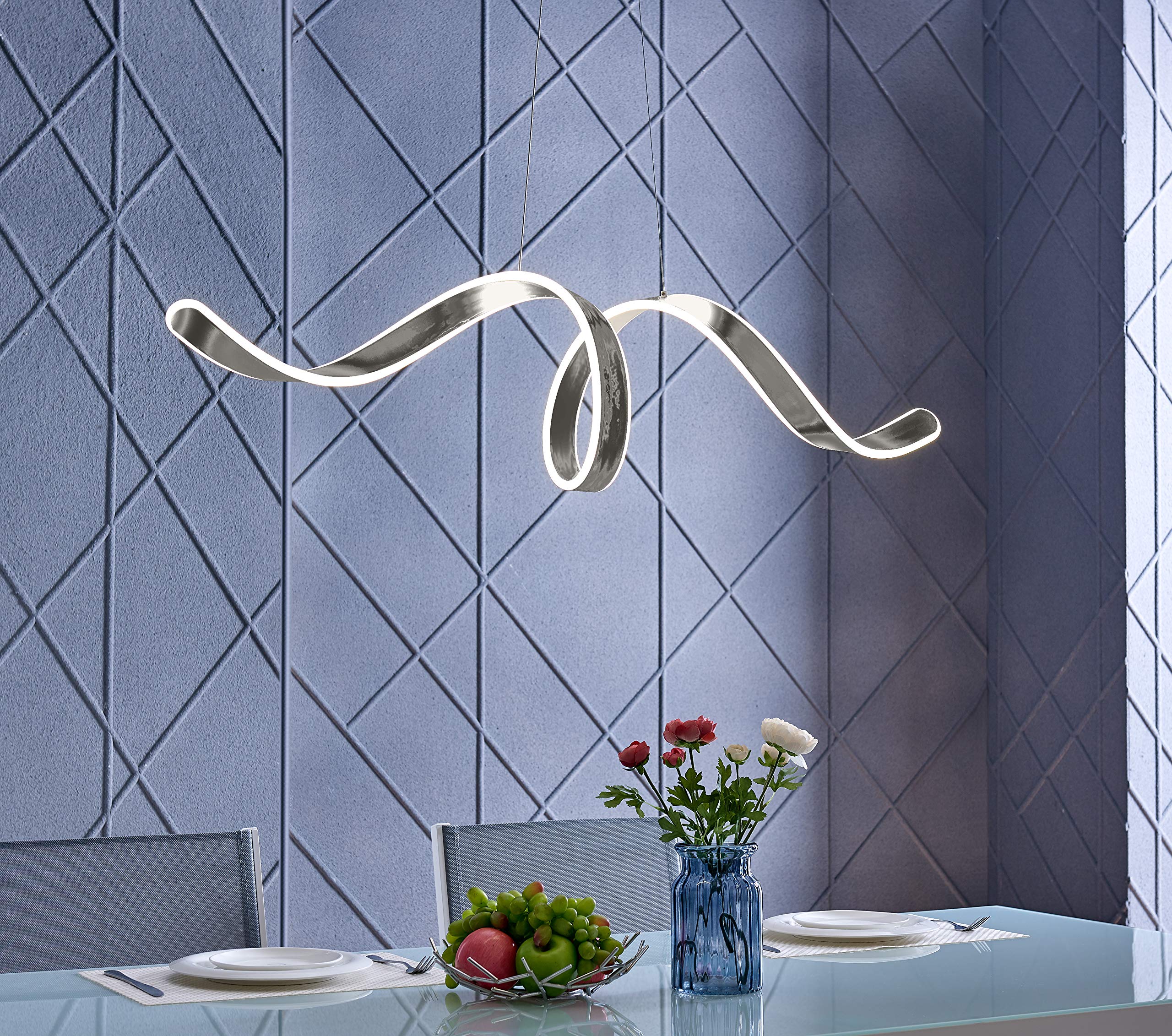 Creative Copenhagen LED Chandelier - Abstract Hanging Light for Living Room Decor