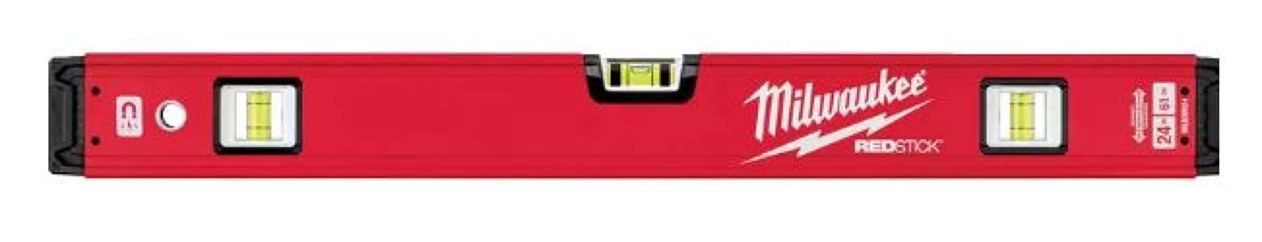 Milwaukee 4932459067 Redstick Backbone 100cm Magnetic Level - Red/Black - Perfect for Construction, Woodworking & DIY Projects