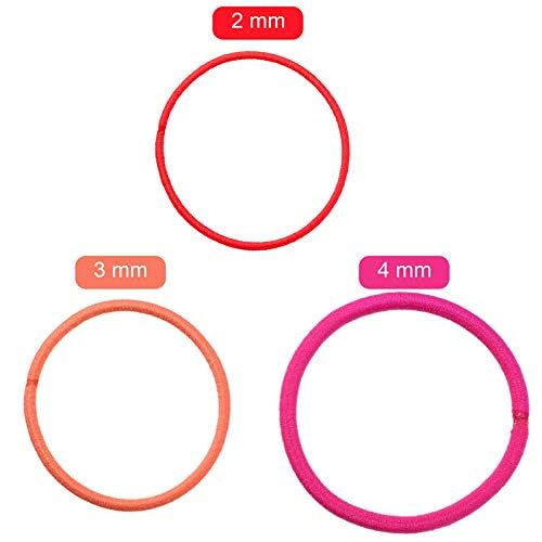 Belicia 100 Pieces No-Metal Hair Elastics - Soft Ponytail Holders & Hair Ties for Women & Girls (2mm x 2.5cm, Multicolor) - Perfect for School, Work, Gym & Everyday Hairstyles