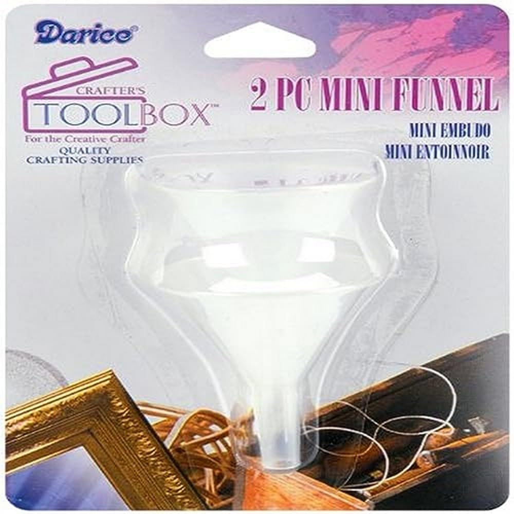 Darice Heavy Duty Plastic Mini Funnel Set - 2 Pack for Kitchen, Baking, DIY Crafts & Essential Oil Refilling