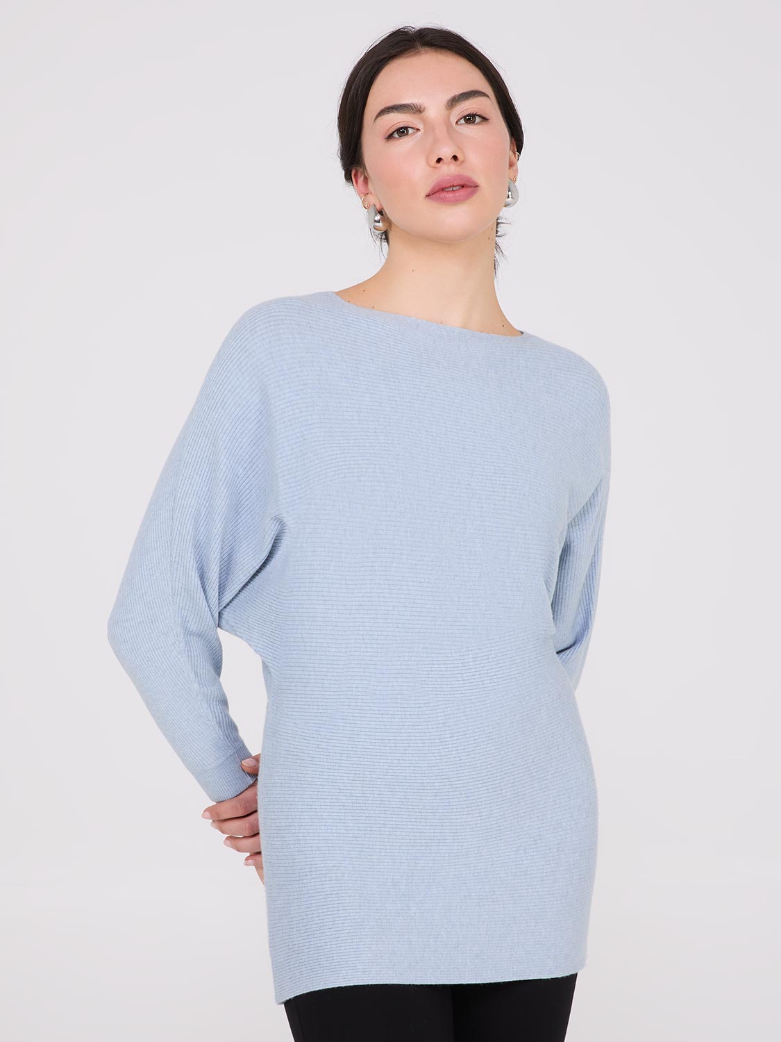 3/4 Dolman Sleeve Ottoman Stitch Sweater for Women - Cozy Knit Pullover for Fall & Winter - Perfect for Casual Outfits, Office Wear and Coffee Dates