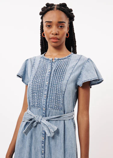 NOLENE Women's Denim Blue Dress - Casual & Stylish for Everyday Wear, Date Night, and Office Outfits