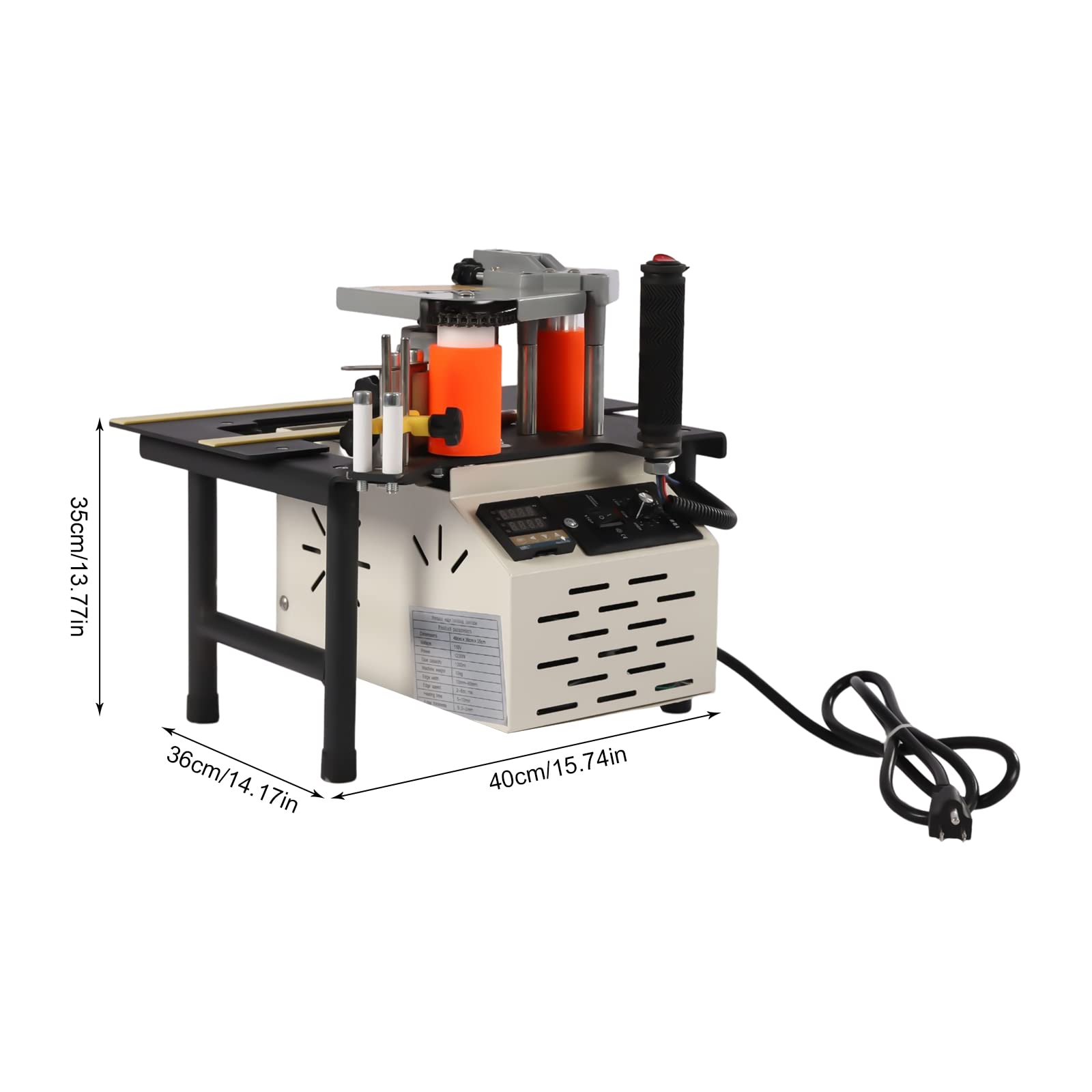Double Side Glue Woodworking Edge Bander Machine - Adjustable Temperature 765W 110V for Wood & PVC Edge Banding | Perfect for Cabinet Making, Furniture Repair & DIY Wood Projects