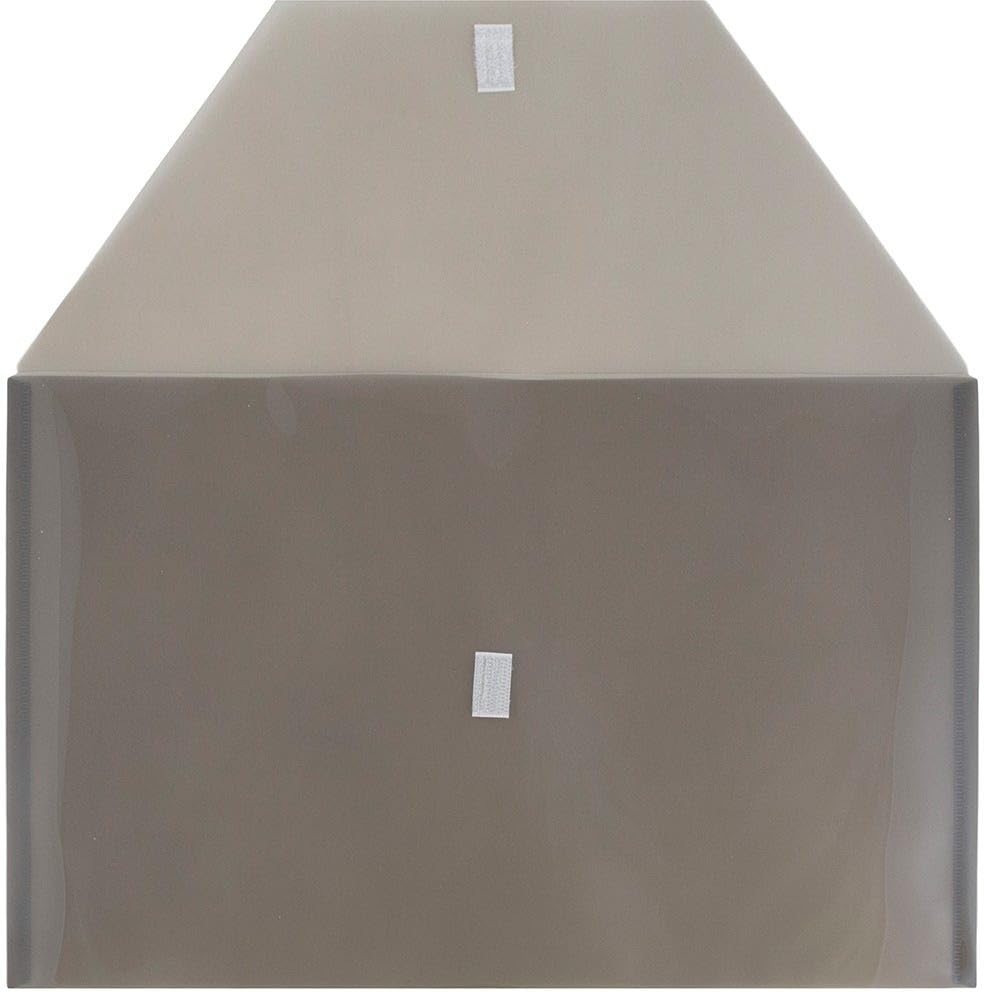 Plastic Envelopes with Hook & Loop Closure - Legal Size 9.75x14.5in - Smoke Gray 3-Pack for Documents & Files