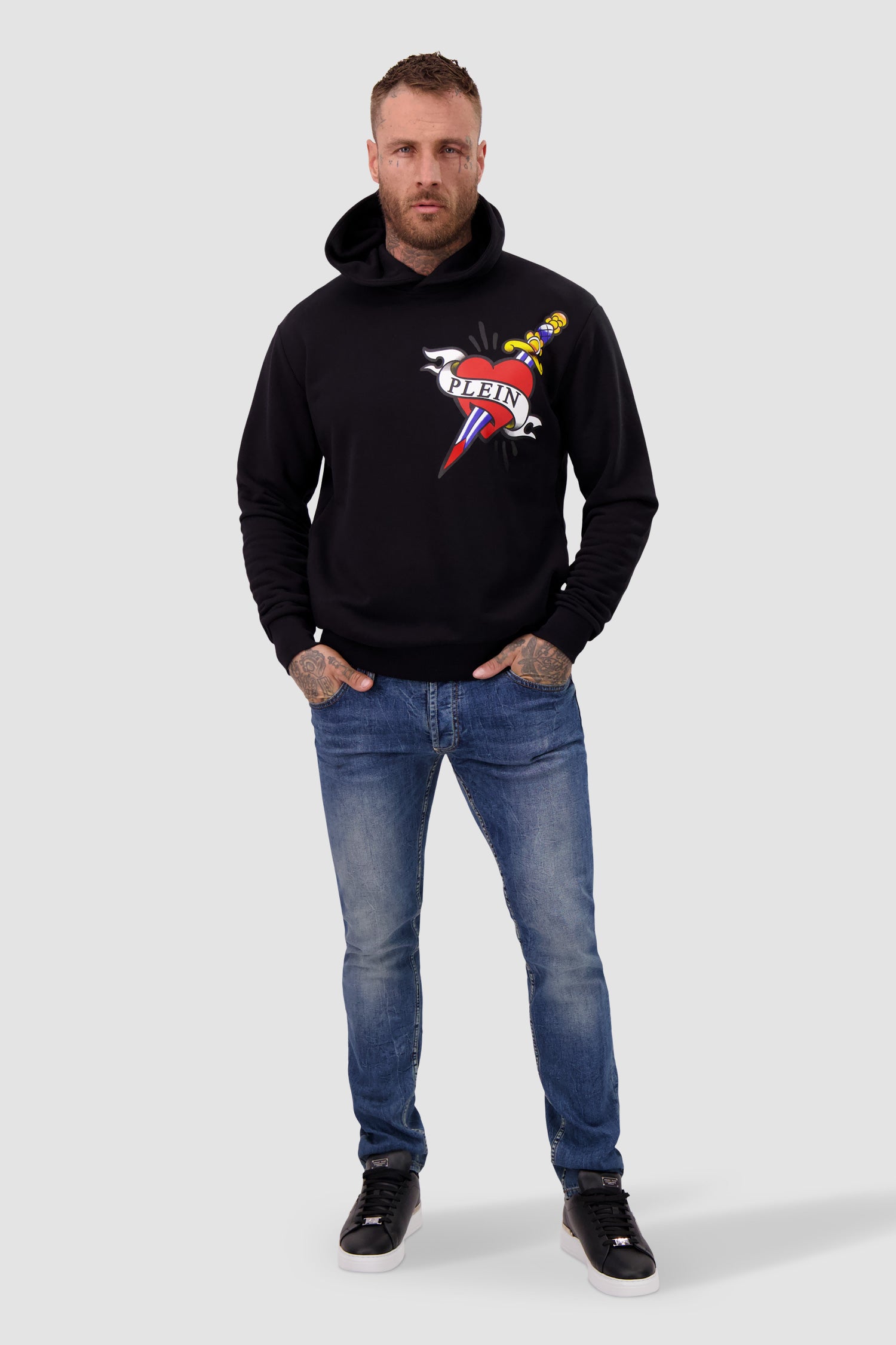 Philipp Plein Black Love Hoodie - Stylish Unisex Streetwear for Men & Women | Perfect for Casual Outfits, Street Fashion & Urban Lifestyle