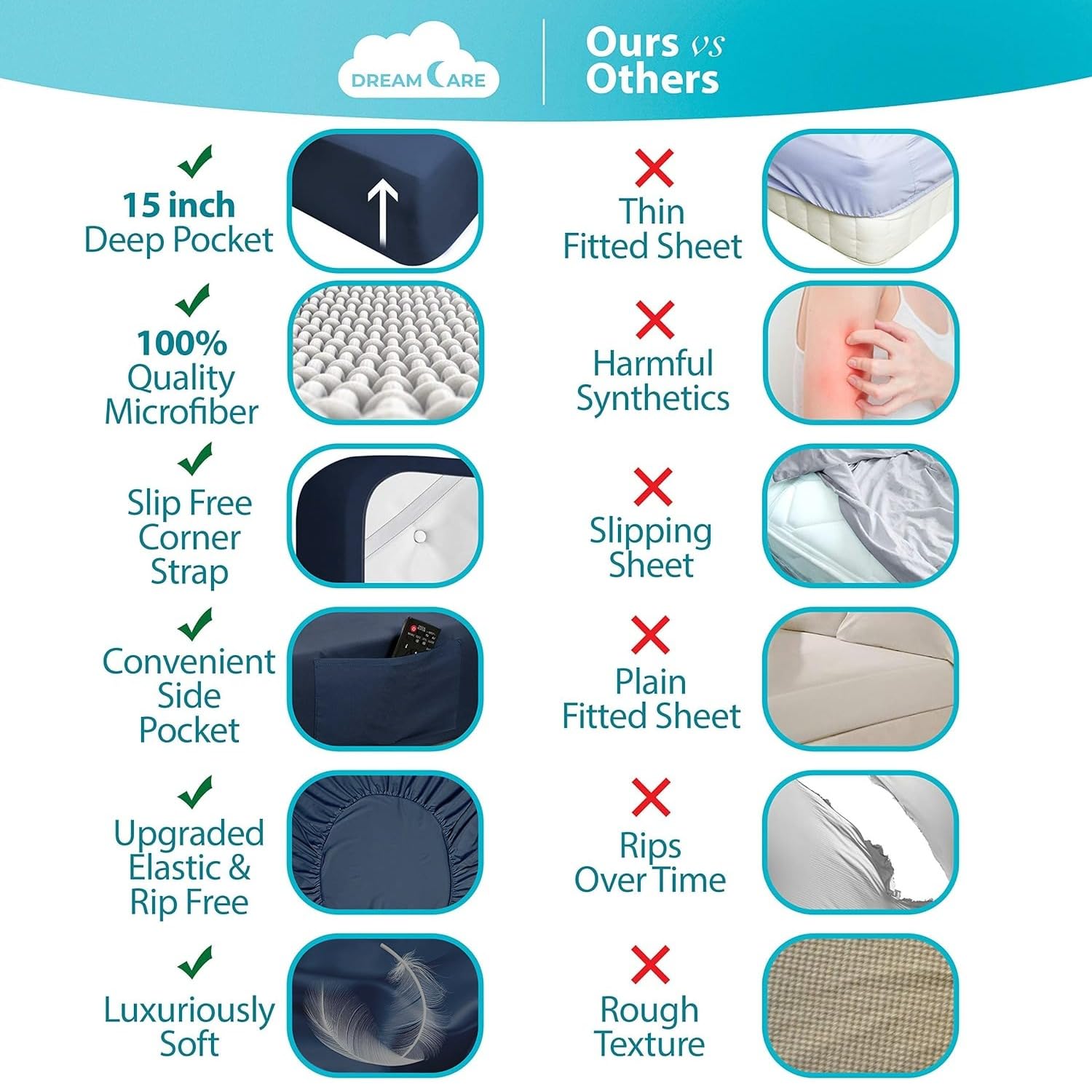 Cooling California King Sheet Set - 4pcs Ultra Soft 100% Brushed Polyester Bed Sheets with Deep Pockets (Fits up to 15