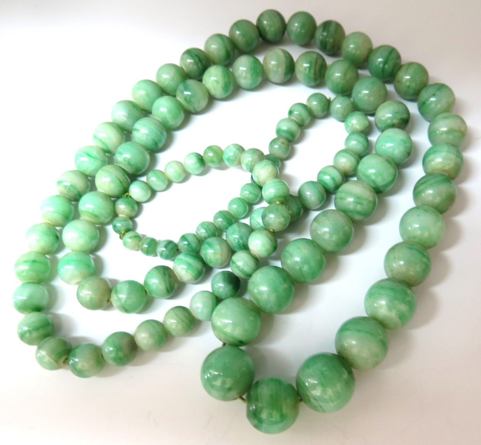 10.20mm Natural Green Jade Bead Necklace - 290ct GIA Certified Genuine Jade Jewelry for Women, Perfect for Weddings, Parties & Special Occasions