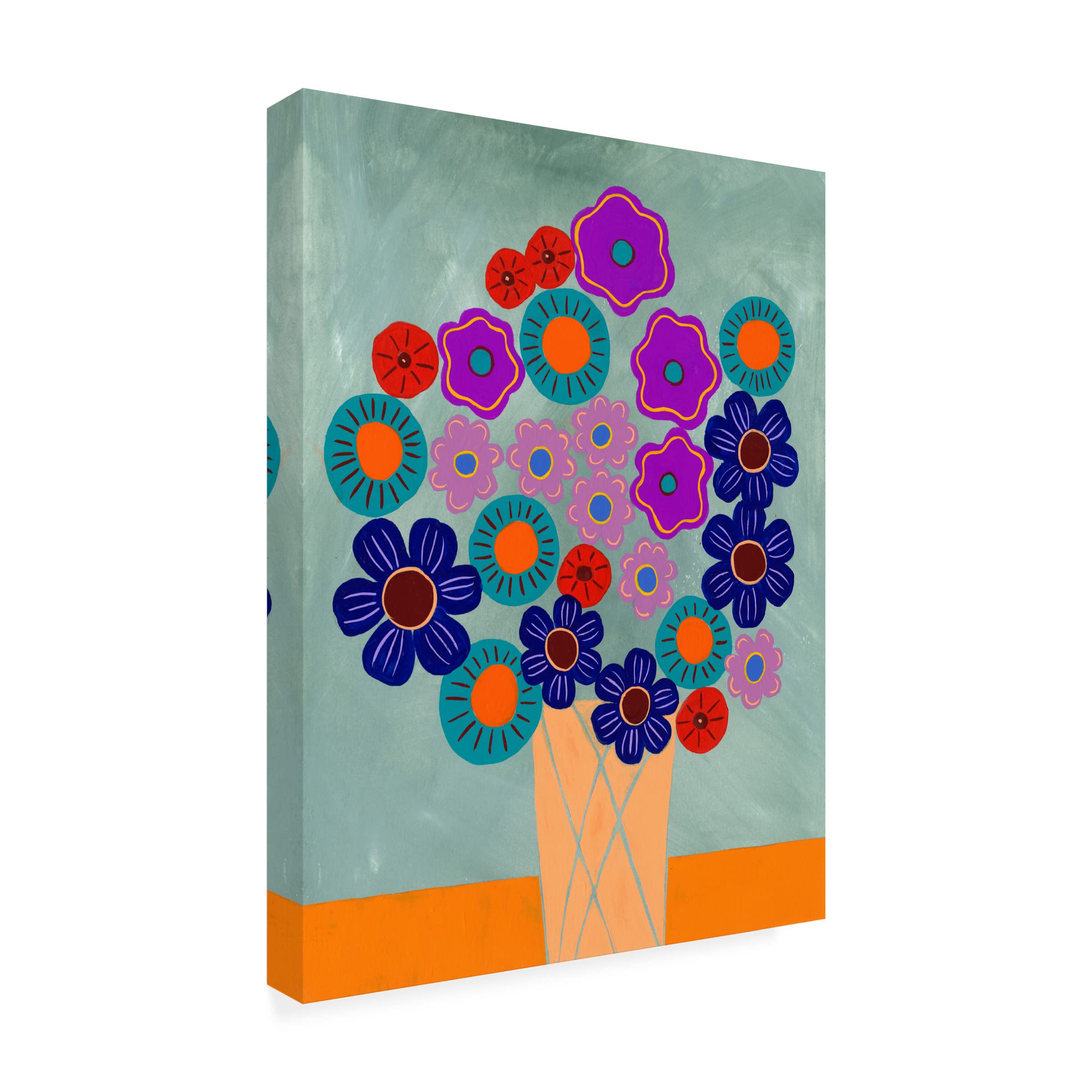 Regina Moore 'Summer Arrangement II' Floral Canvas Wall Art - Handmade Oil Painting Reproduction for Living Room, Bedroom & Office Decor