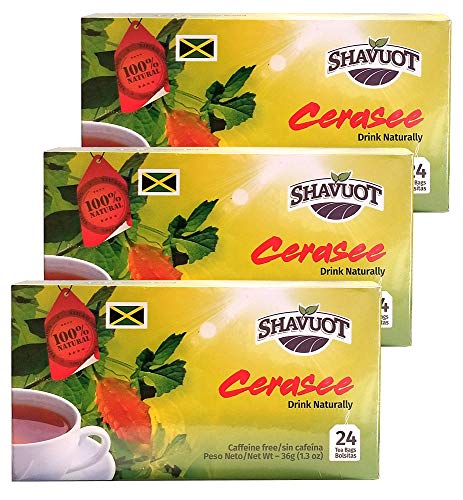 Organic Jamaican Cerasee Tea Bags - 24 Count (Pack of 3) | Herbal Detox & Wellness Tea for Shavuot & Daily Health | Supports Digestion & Immune System | Perfect for Fasting, Cleansing & Relaxation