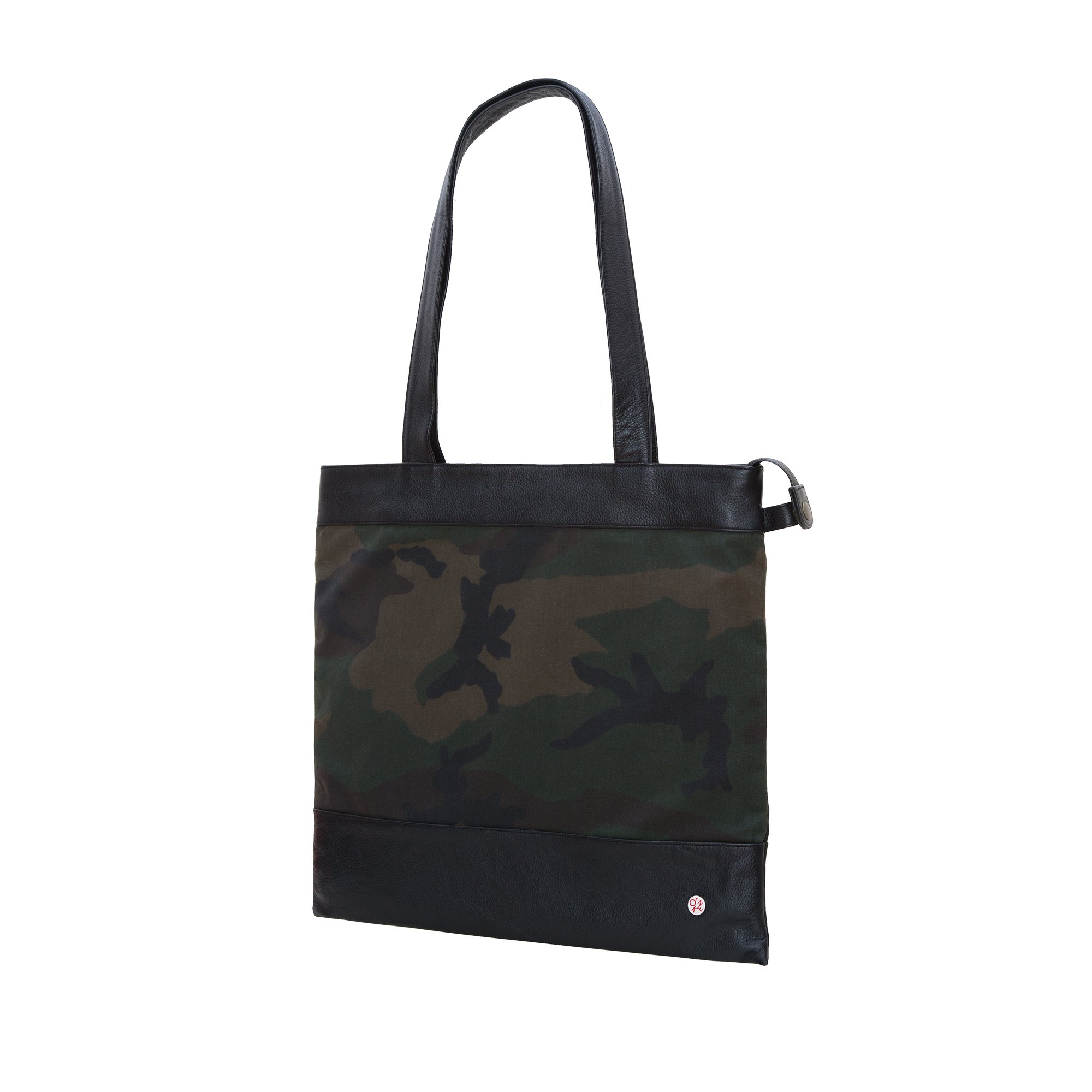Token Bags Waxed Graham Tote Bag - Camouflage & Black Waterproof Canvas - One Size Women's Fashion Tote for Work, Travel & Shopping