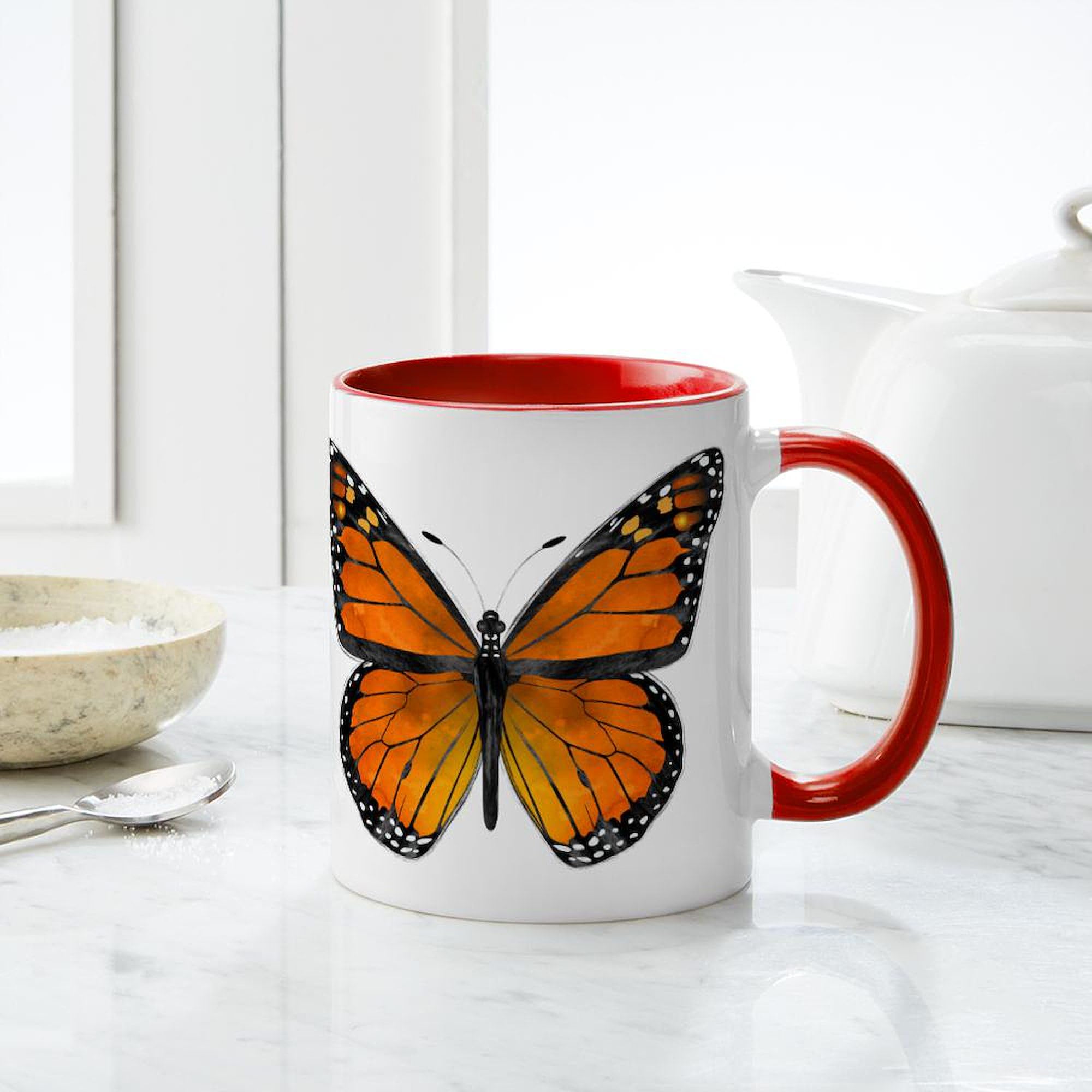 Monarch Butterfly Ceramic Coffee Mug 11 oz (325 ml) - Perfect for Tea, Hot Cocoa & Office Use - CafePress