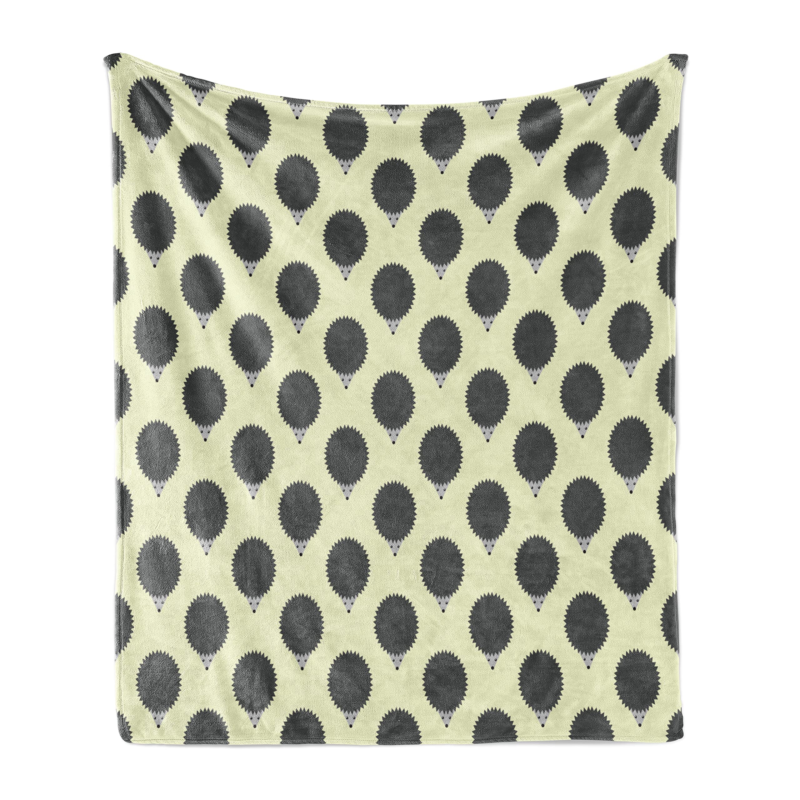 Ambesonne Geometric Hedgehog Throw Blanket - Soft Flannel Fleece Blanket with Abstract Animal Design, 70