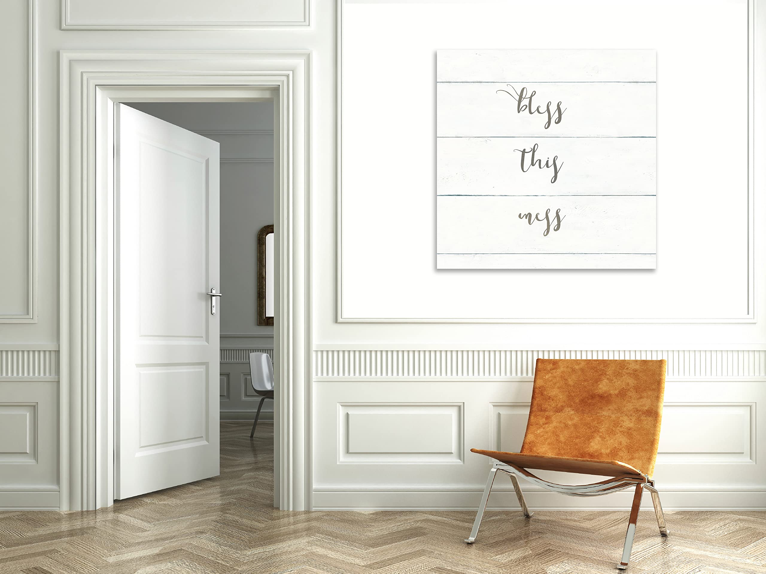Jaxson Rea Home Sweet Home II Shiplap Gallery Wrapped Canvas Wall Art - 12x12 Inch Farmhouse Decor for Living Room, Bedroom & Office - Wild Apple Portfolio