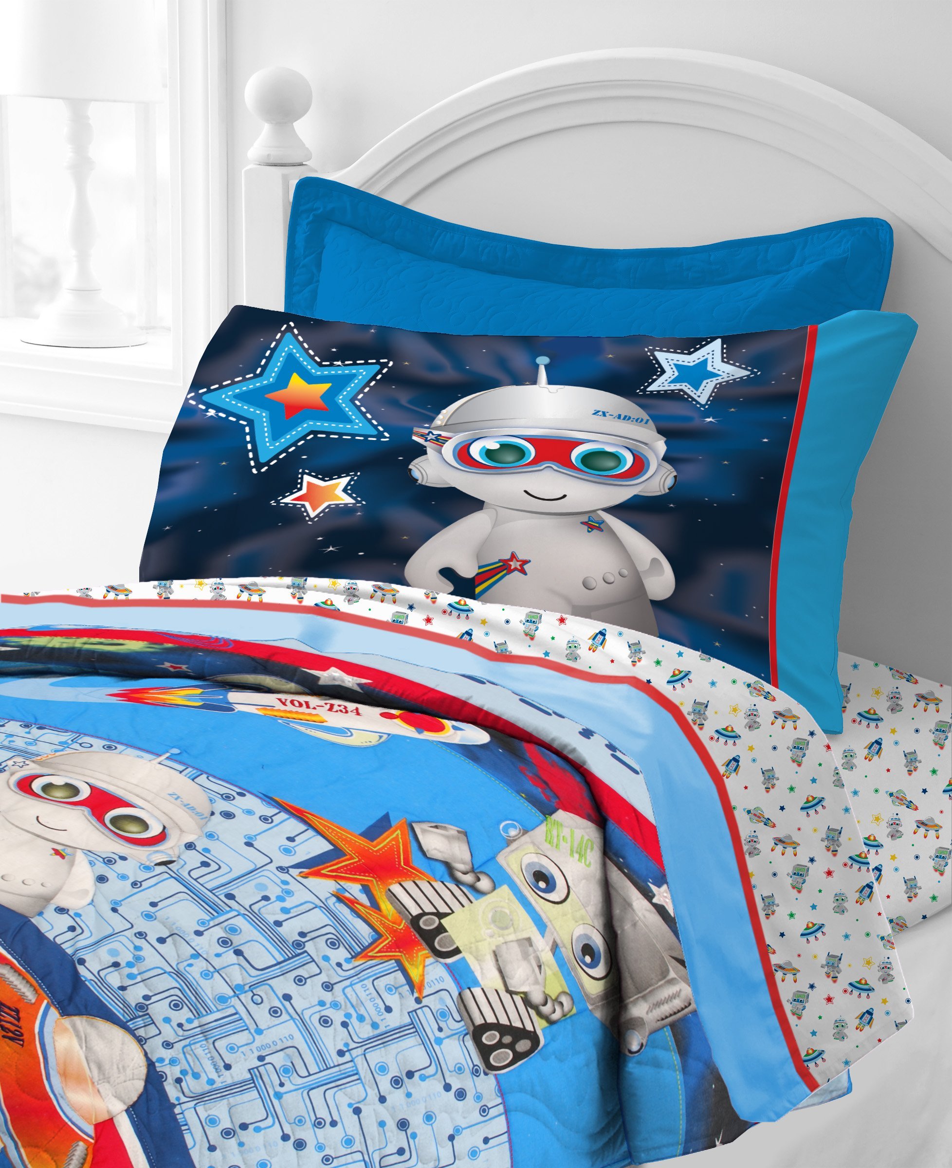Heritage Kids Outer Space Toddler Comforter Set - Galaxy Themed Bedding for Boys & Girls - Perfect for Nursery, Daycare & Preschool Sleep Time