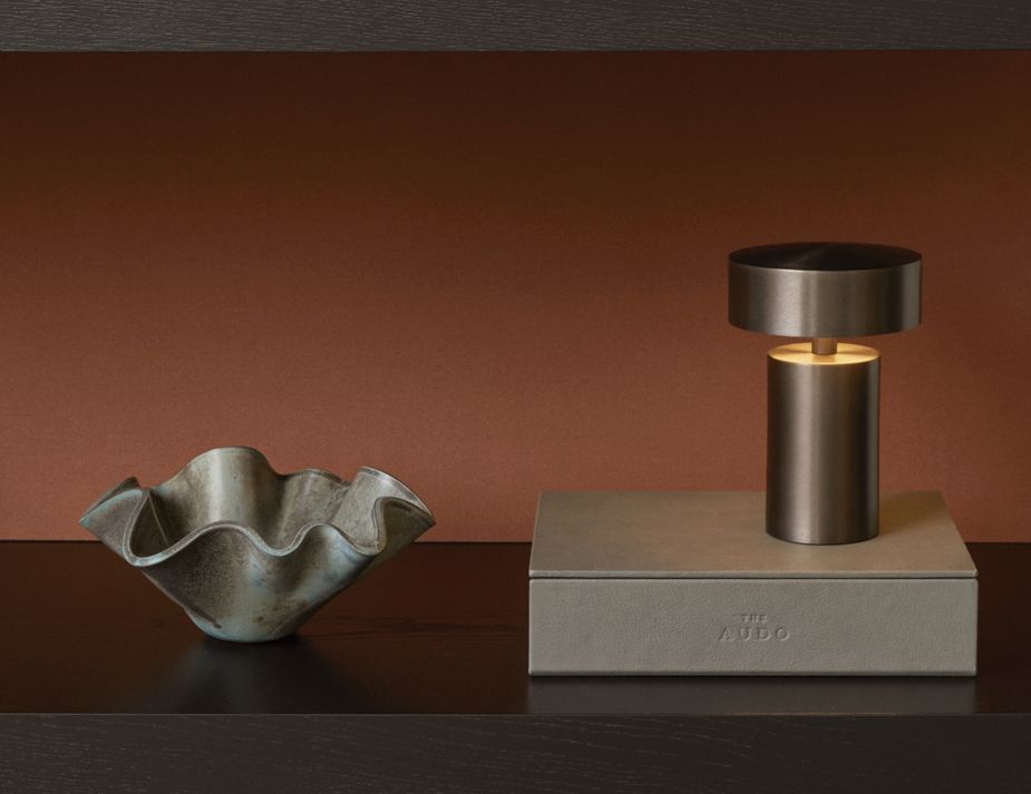 AUDO CPH Modern Wireless Table Lamp in Bronze - Perfect for Bedside, Living Room, and Office Decor