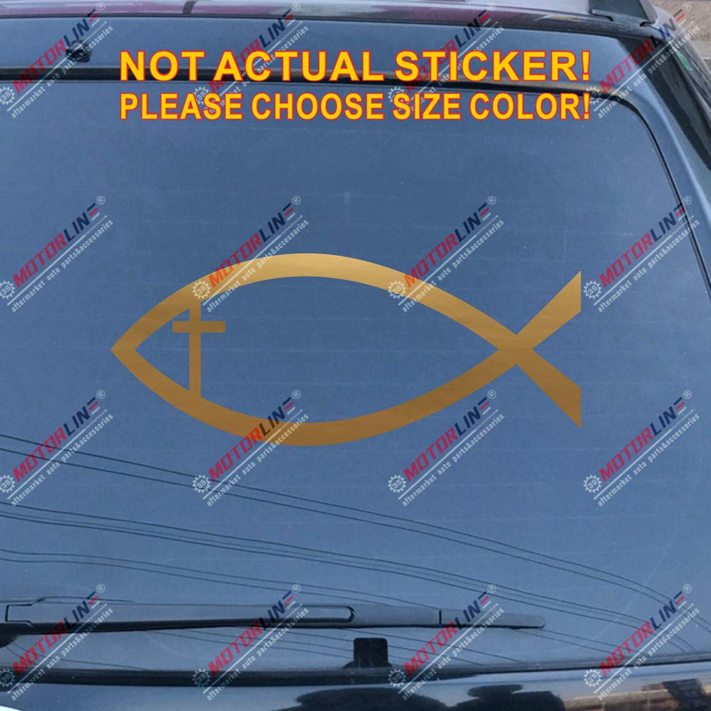 Jesus Fish Car Sticker - Christian Vinyl Decal for Vehicles & Windows