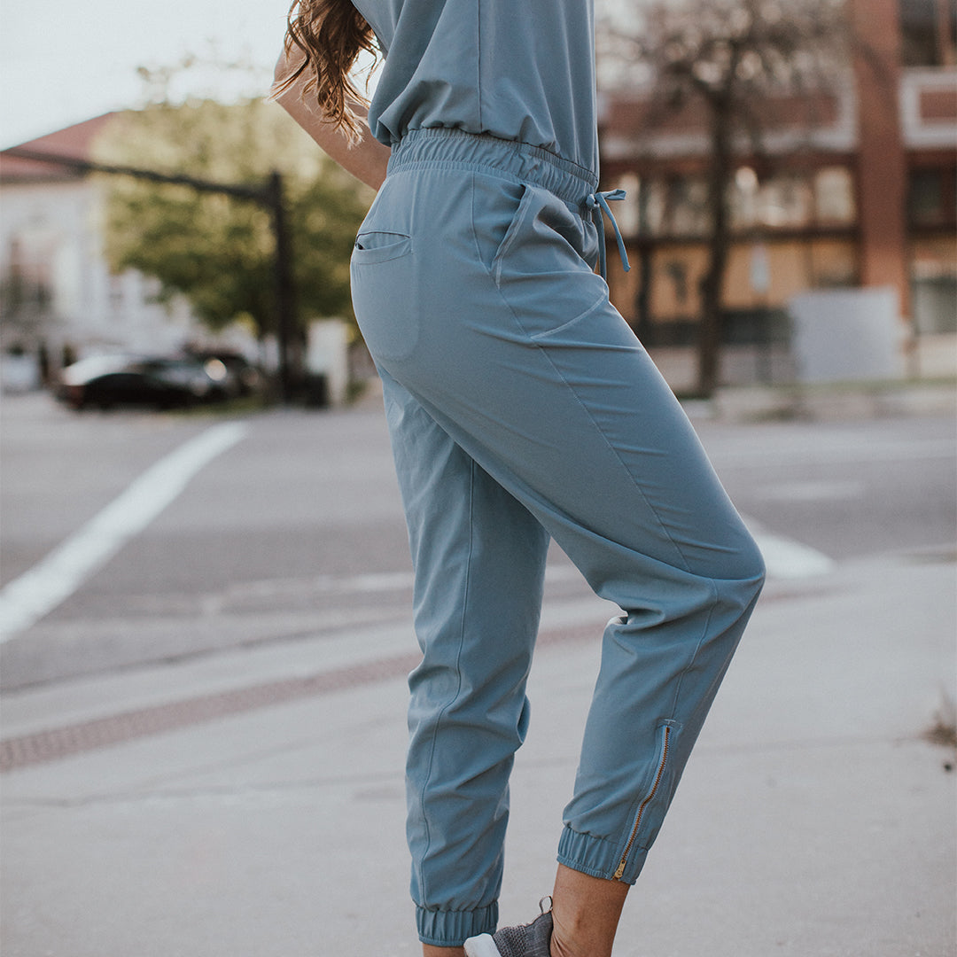Stylish Dusk Blue Jumpsuit for Women - Comfortable Romper with Pockets | Perfect for Casual Outings, Summer Vacations & Date Nights