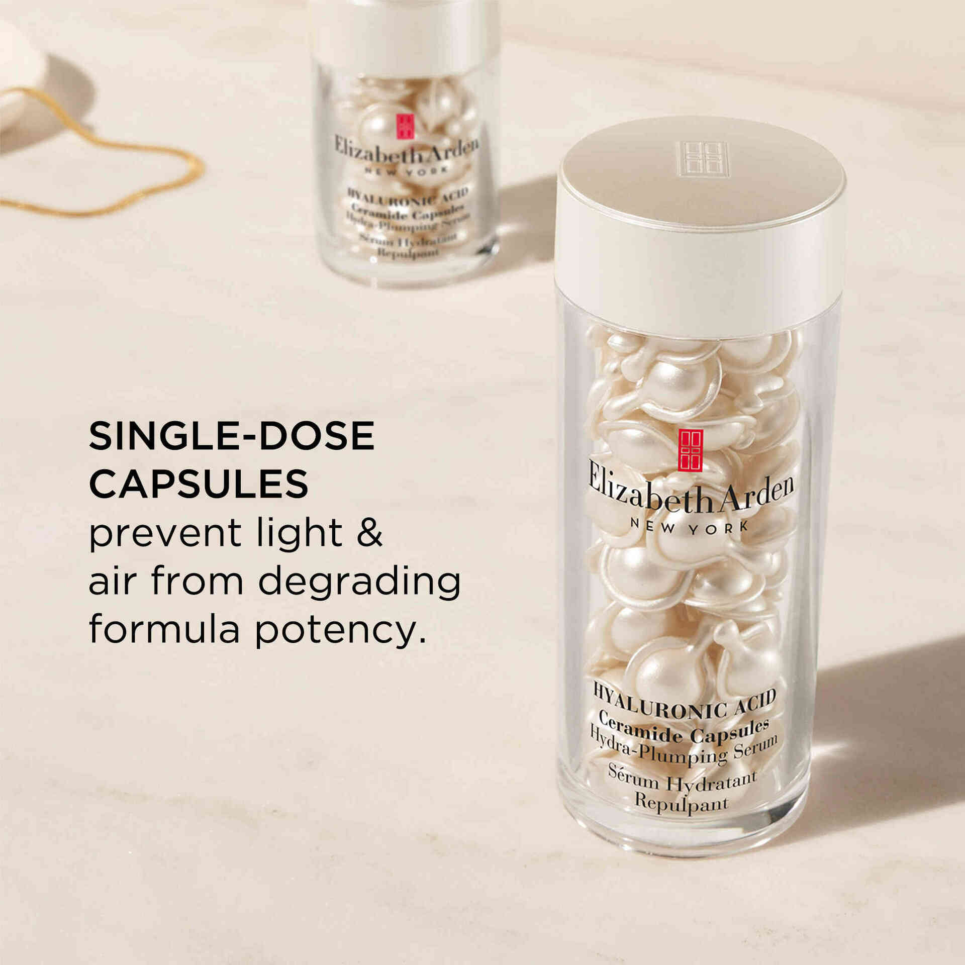Hyaluronic Acid & Ceramide Capsules Set - Hydrating & Plumping Serum for Face - 120 Piece - Anti-Aging Skincare for Dry Skin, Fine Lines & Wrinkles - Day & Night Moisturizing Routine