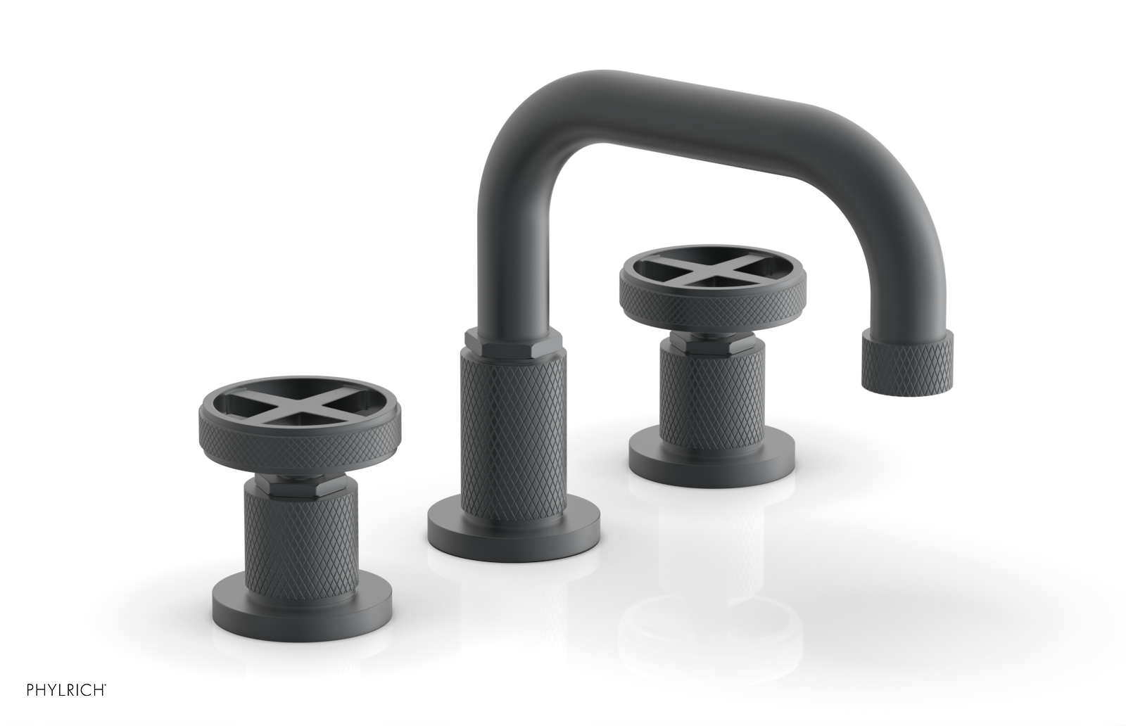 DUSTRIE Widespread Bathroom Faucet with Cross Handle & Knurled Design 371-03 - Perfect for Modern Vanities and Powder Rooms