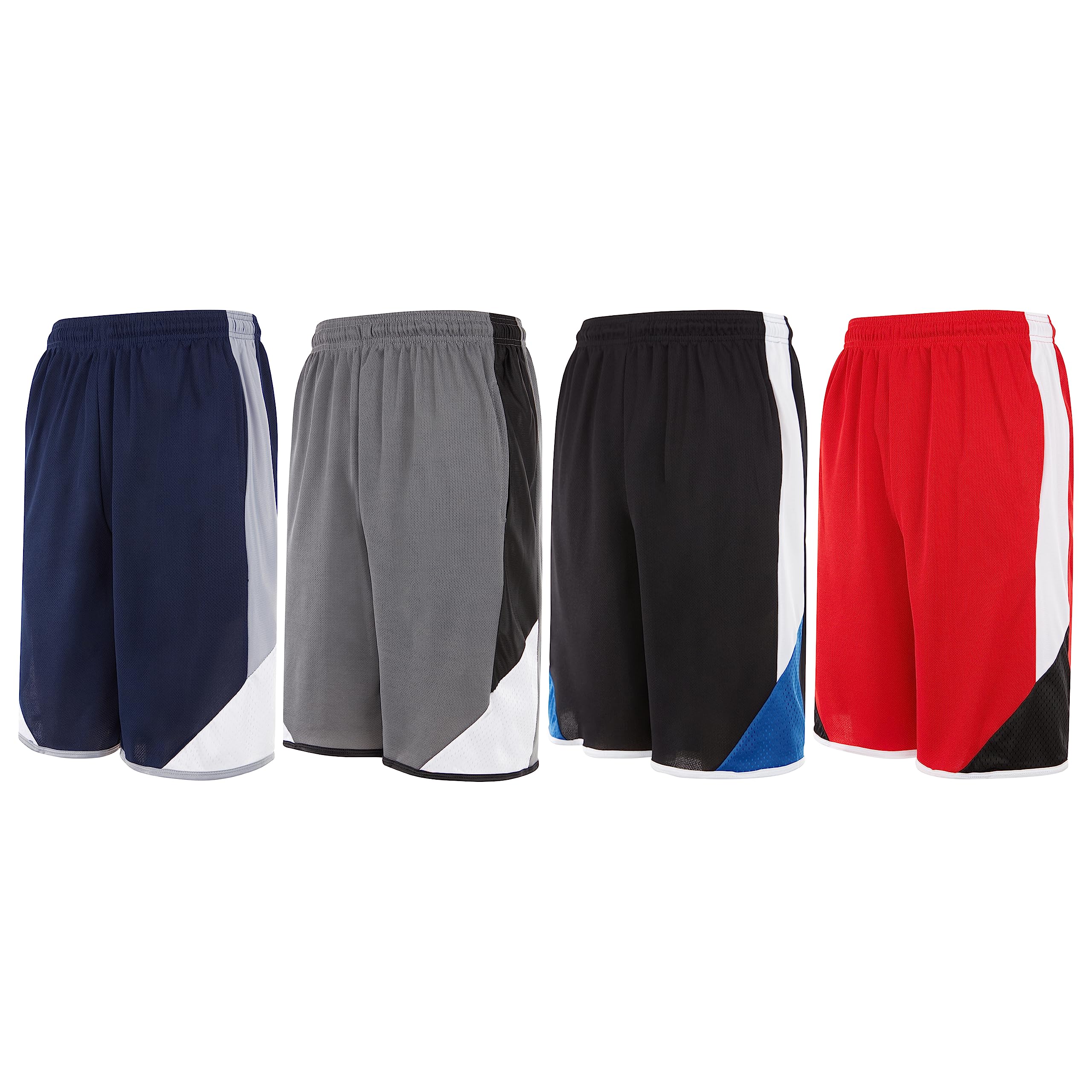 Men's Basketball Shorts with Pockets - 4 Pack Athletic Performance Gym Shorts for Workout & Training | Breathable Comfort for Basketball, Running, and Casual Wear