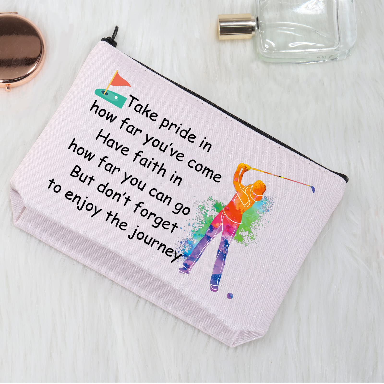 Premium Golf Cosmetic Bag for Women - Pink Golf Makeup Pouch, Ideal Golf Gifts for Lady Golfers, Team Players & Golf Lovers - Perfect for Travel, Tournaments & On-Course Touch Ups