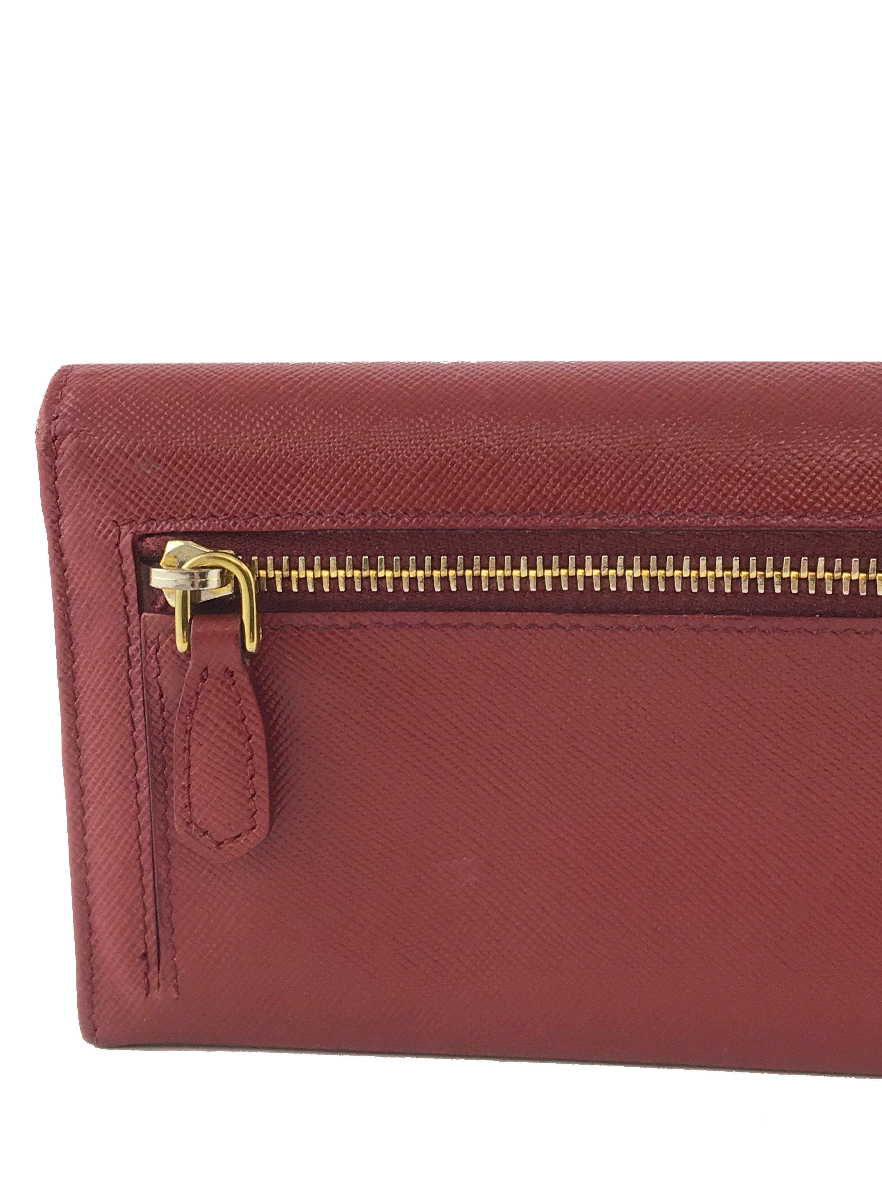 Prada Saffiano Leather Long Wallet for Women - Luxury Bifold Wallet with Multiple Card Slots & Zippered Coin Pocket - Perfect for Everyday Use, Travel & Business