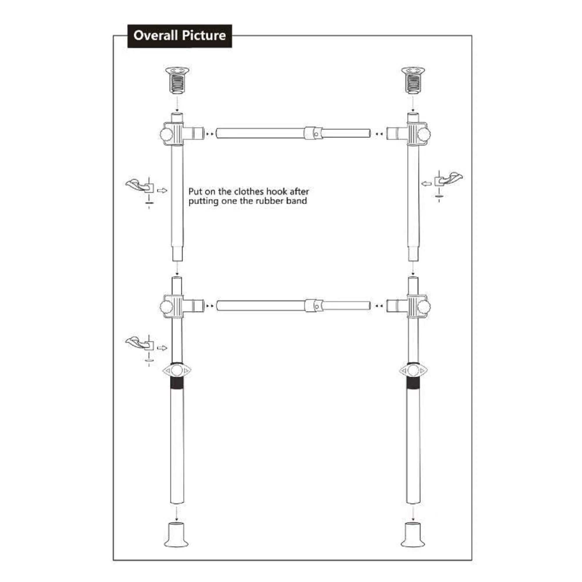 2-Tier Adjustable Clothing Rack - Freestanding Garment Closet Organizer with Telescopic Double Rod (47