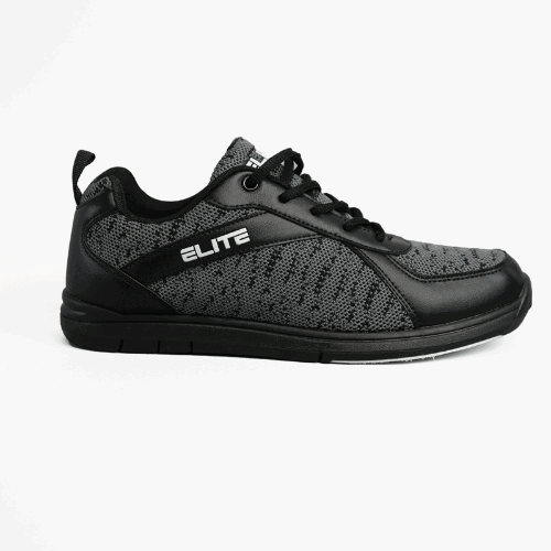 ELITE Men's Pinnacle Black/Grey Wide Athletic Lace-Up Bowling Shoes - Comfortable & Durable for Competitive Bowling & Casual Wear