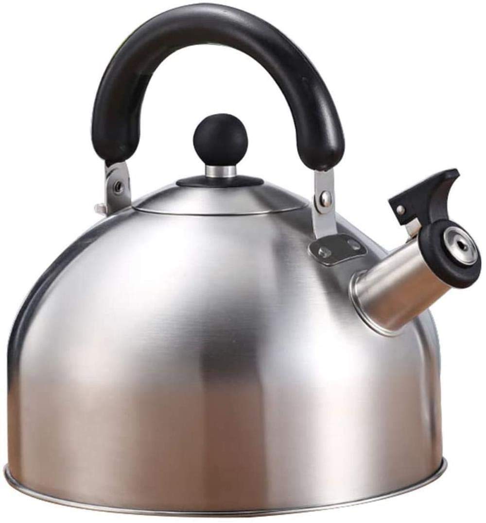 Premium 304 Stainless Steel Teapot Kettle - 4L/5L Large Capacity Whistling Stovetop Kettle for Gas & Electric Stoves - Durable Household Tea Kettle for Boiling Water, Coffee, Tea & Cooking (5L, Silver)