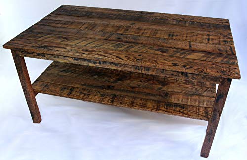 Reclaimed Pallet Wood Coffee Table - Rustic Industrial Style, Handmade Solid Wood Furniture for Living Room, Home Decor & Farmhouse Style - Perfect for Cozy Spaces, Small Apartments & Modern Lofts